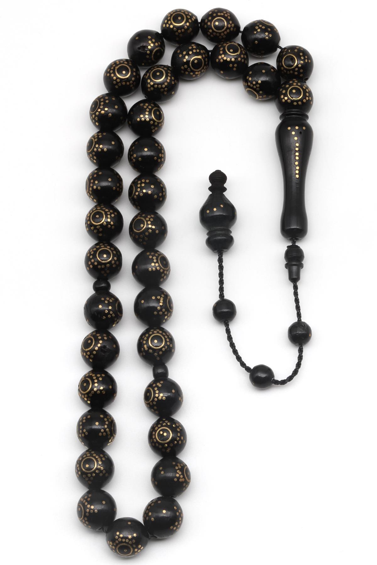 İşlemeli Kuka Ağacı Tesbih 10 x 10 mm Arpa Kesim