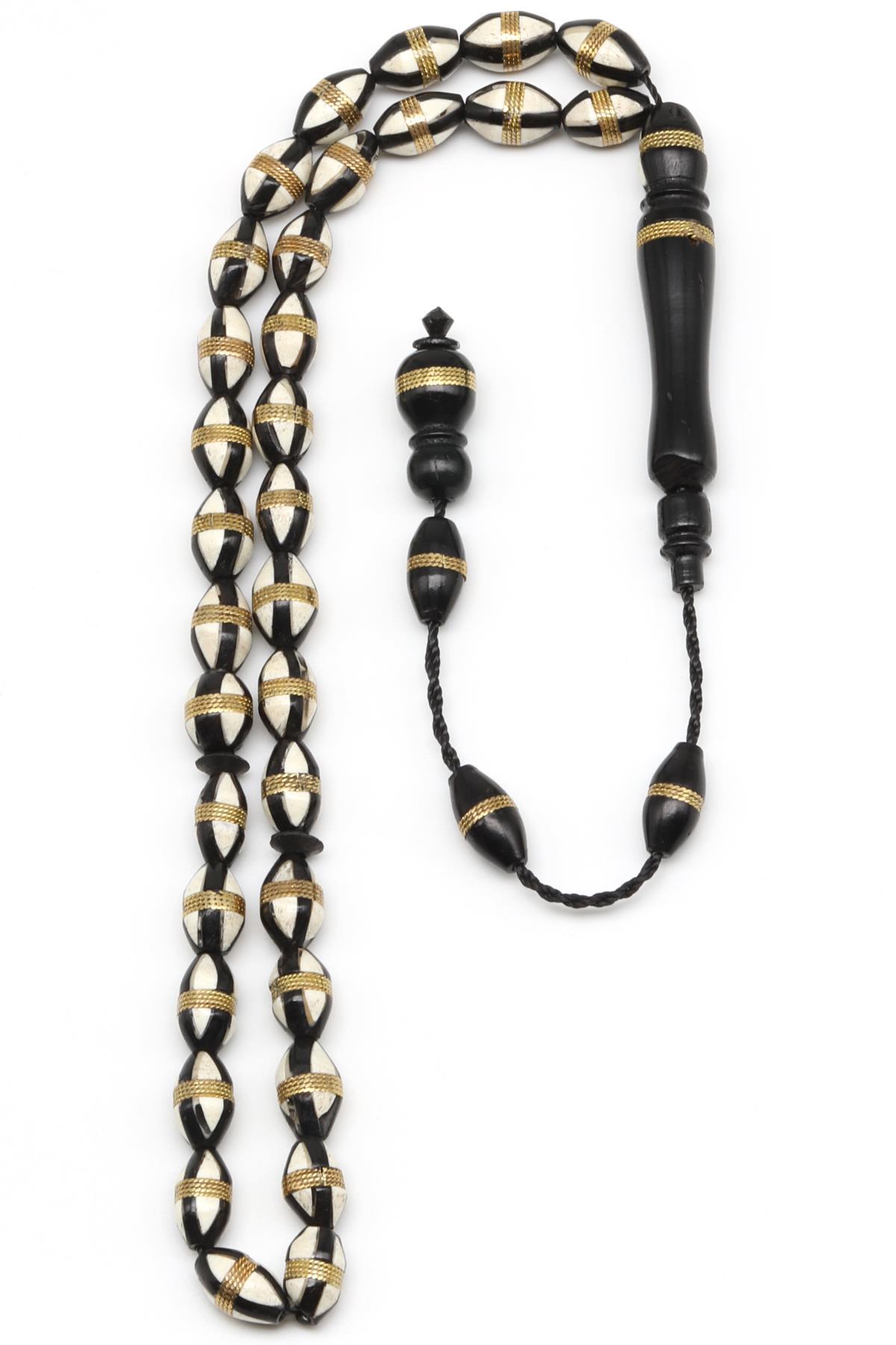 İşlemeli Kuka Tesbih 6 x 10 mm Arpa Kesim