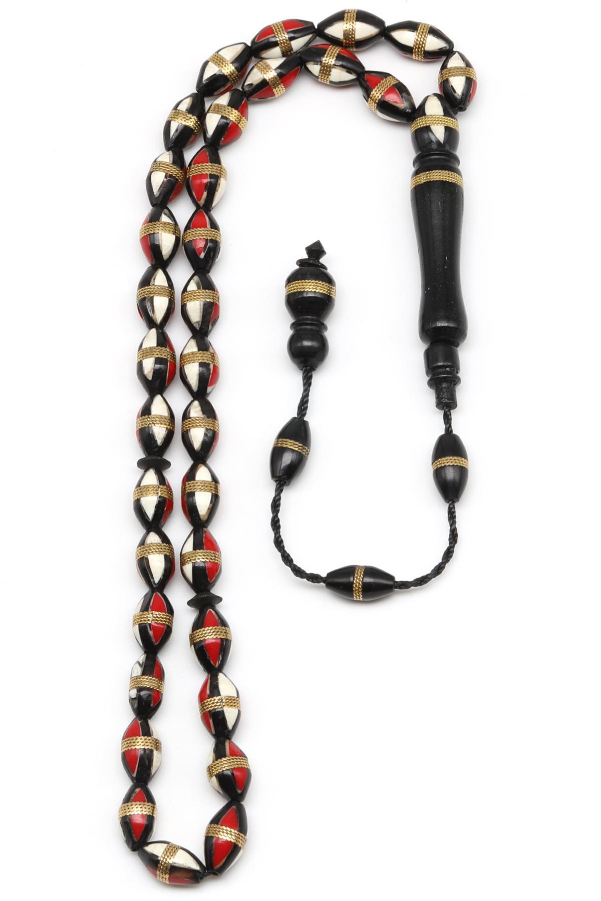 İşlemeli Kuka Tesbih 6 x 10 mm Arpa Kesim