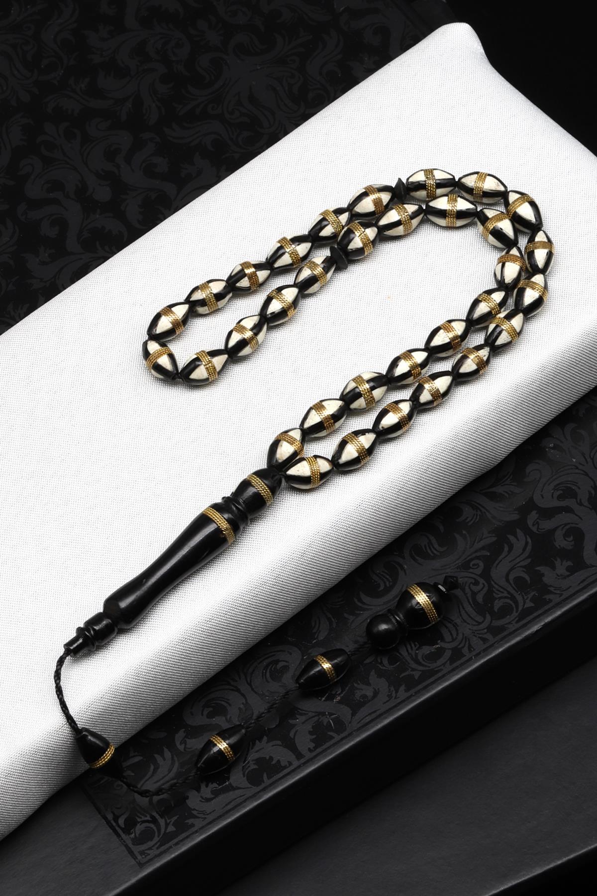 İşlemeli Kuka Tesbih 6 x 10 mm Arpa Kesim