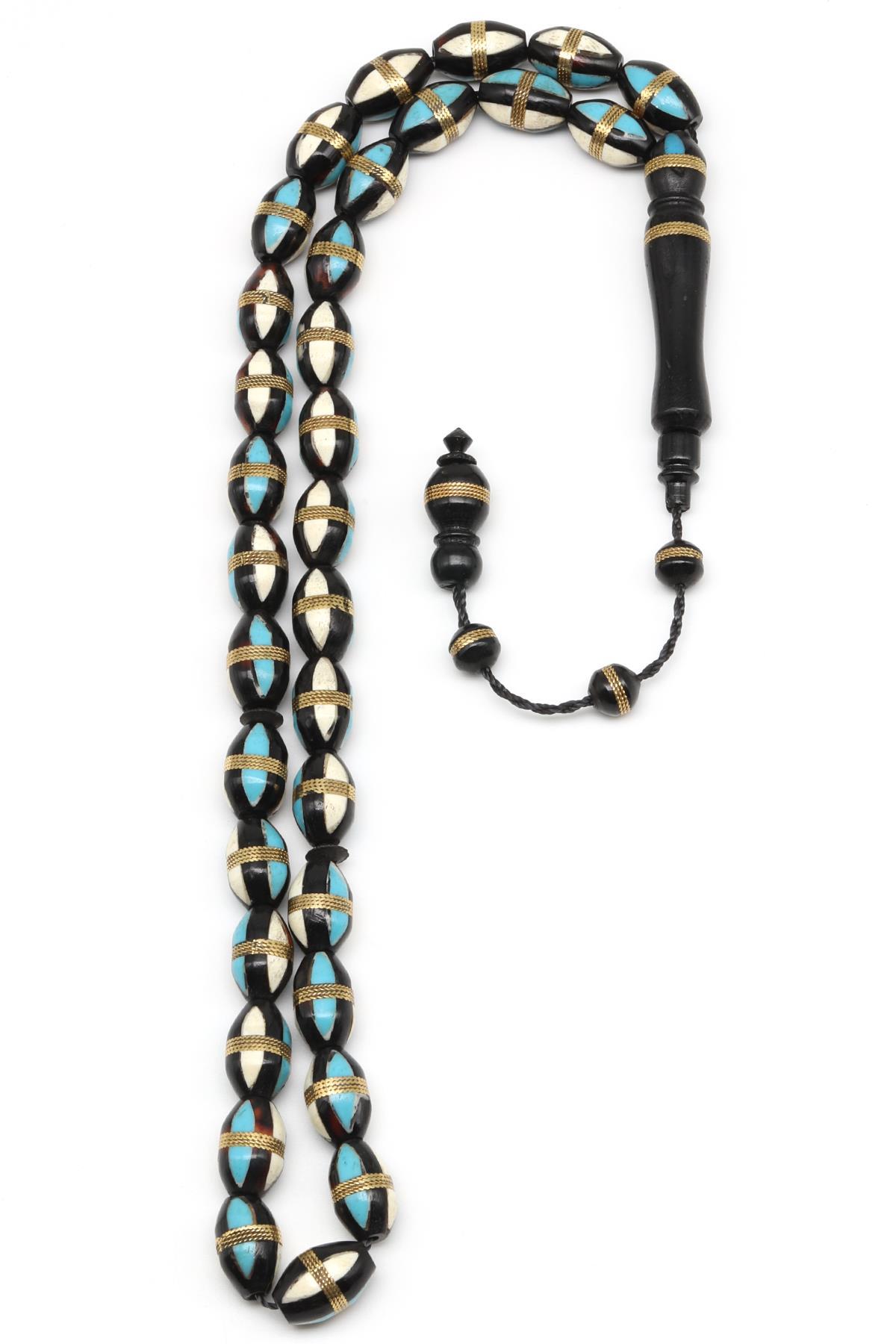 İşlemeli Kuka Tesbih 7 x 11 mm Arpa Kesim