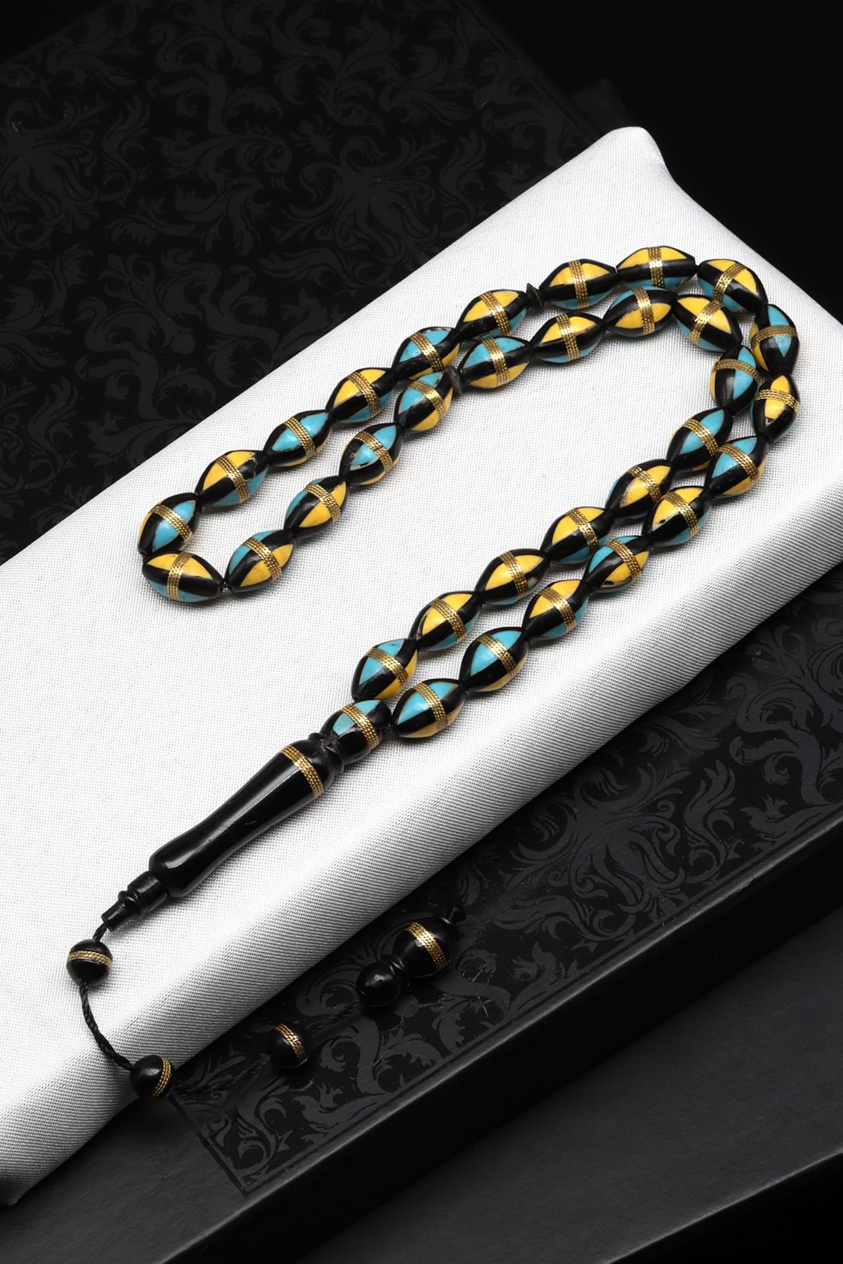 İşlemeli Kuka Tesbih 7 x 12 mm Arpa Kesim