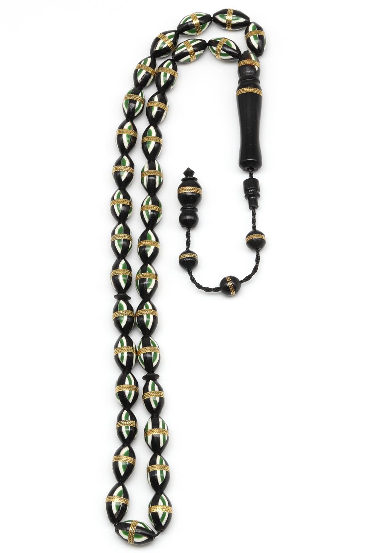 İşlemeli Kuka Tesbih 7 x 12 mm Arpa Kesim