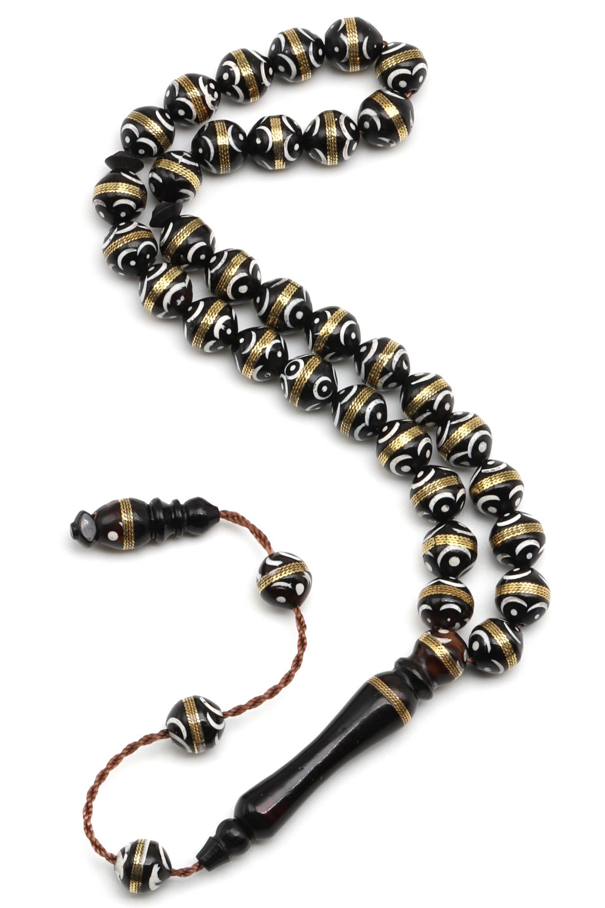 İşlemeli Kuka Tesbih 7 x 8 mm Küre Kesim - T-1681