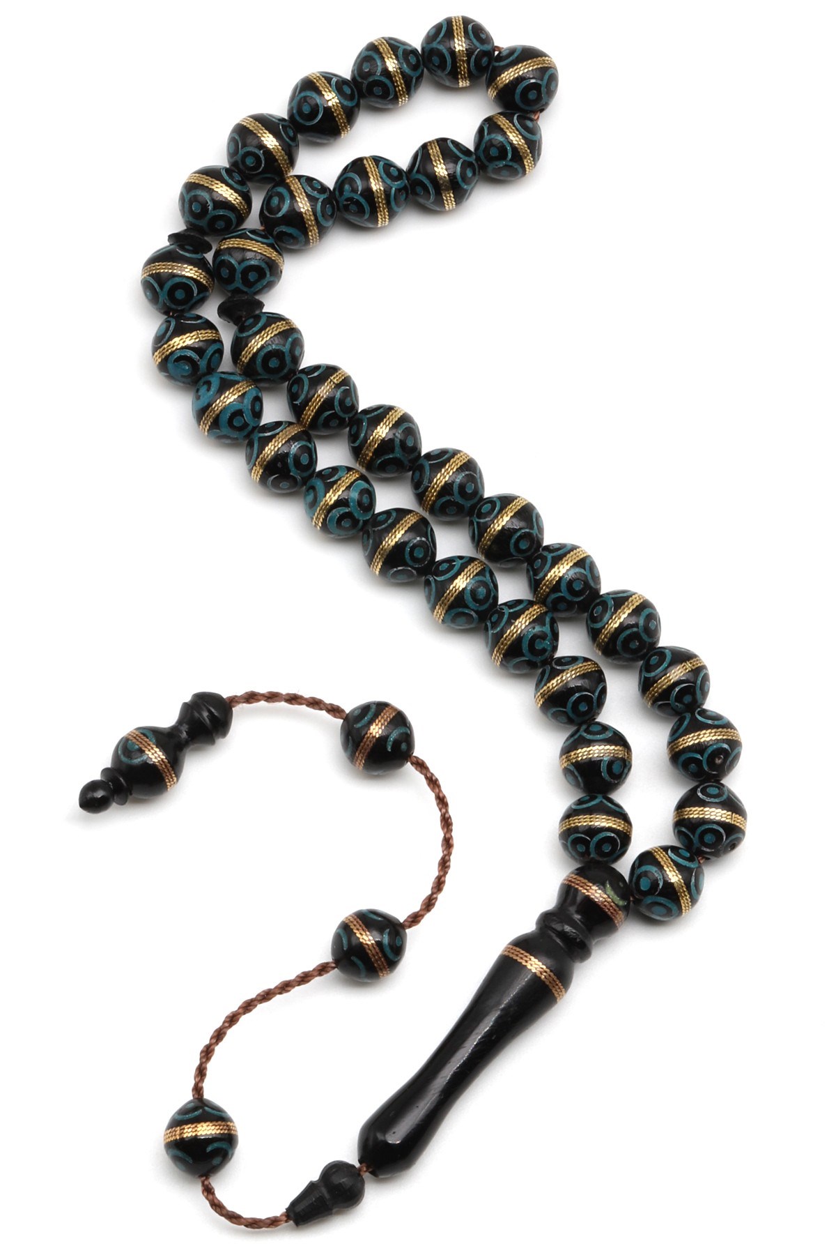 İşlemeli Kuka Tesbih 7 x 8 mm Küre Kesim - T-1683