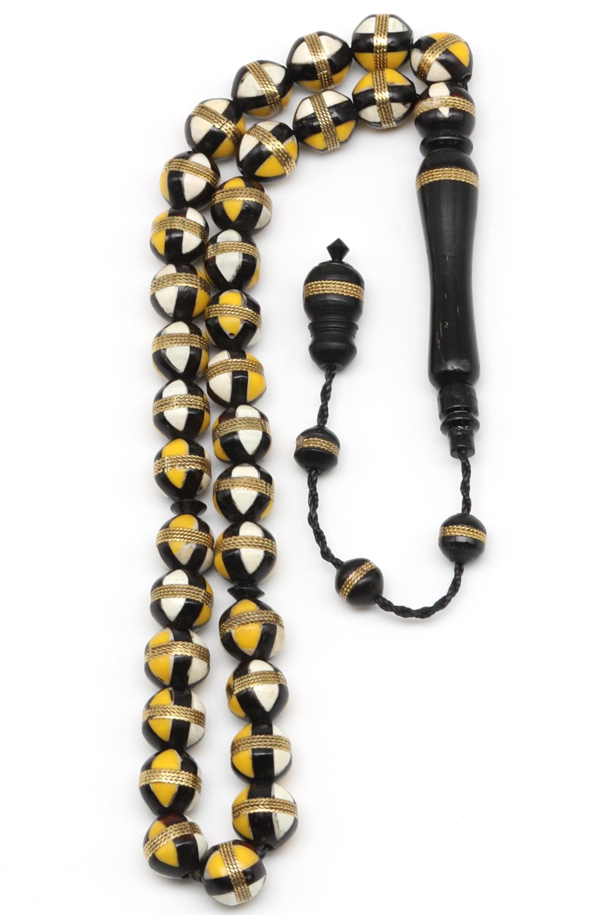 İşlemeli Kuka Tesbih 7 x 8 mm Küre Kesim