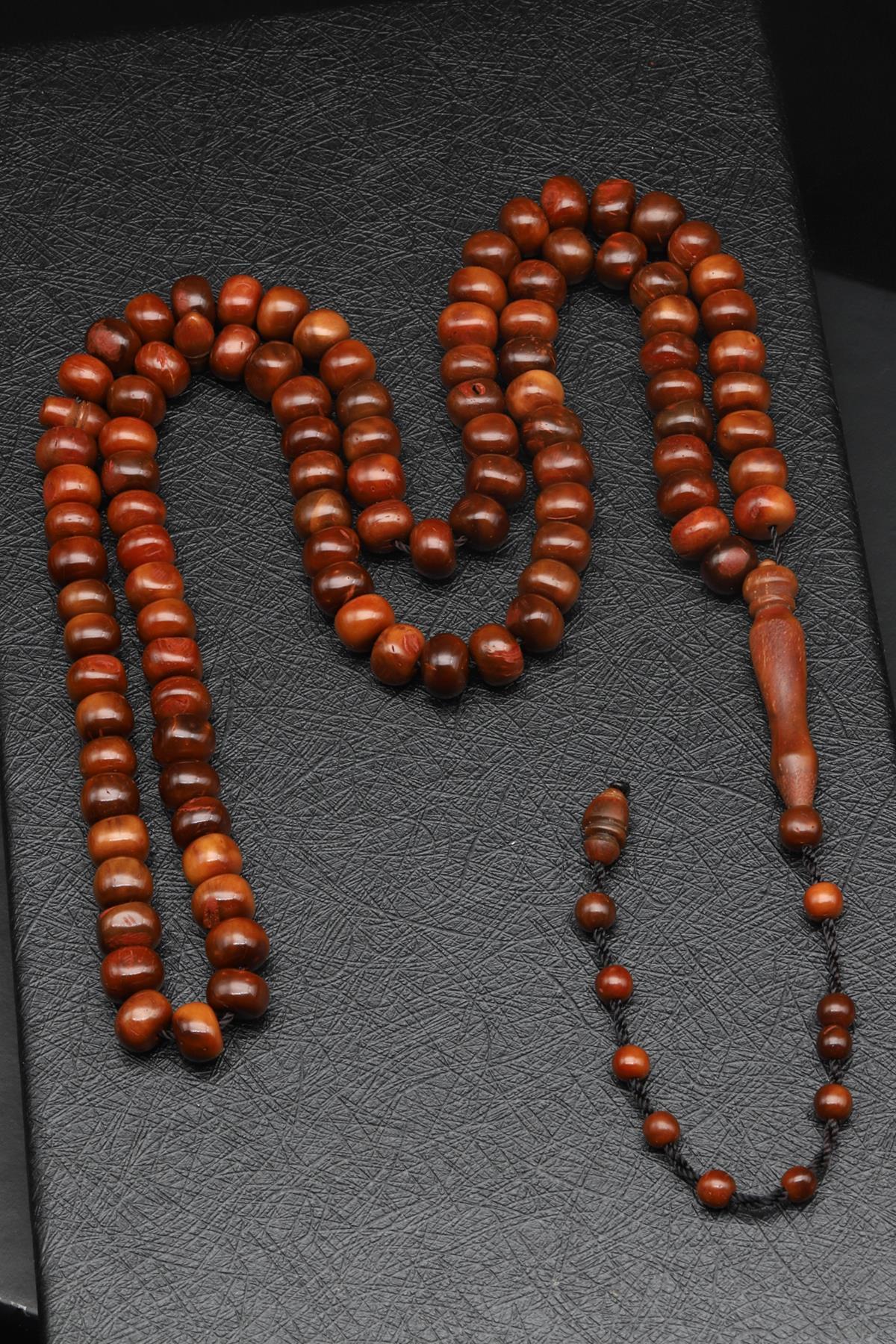 İznik Kuka Ağacı 99'Lu Tesbih 6 x 8 mm Rondel Kesim