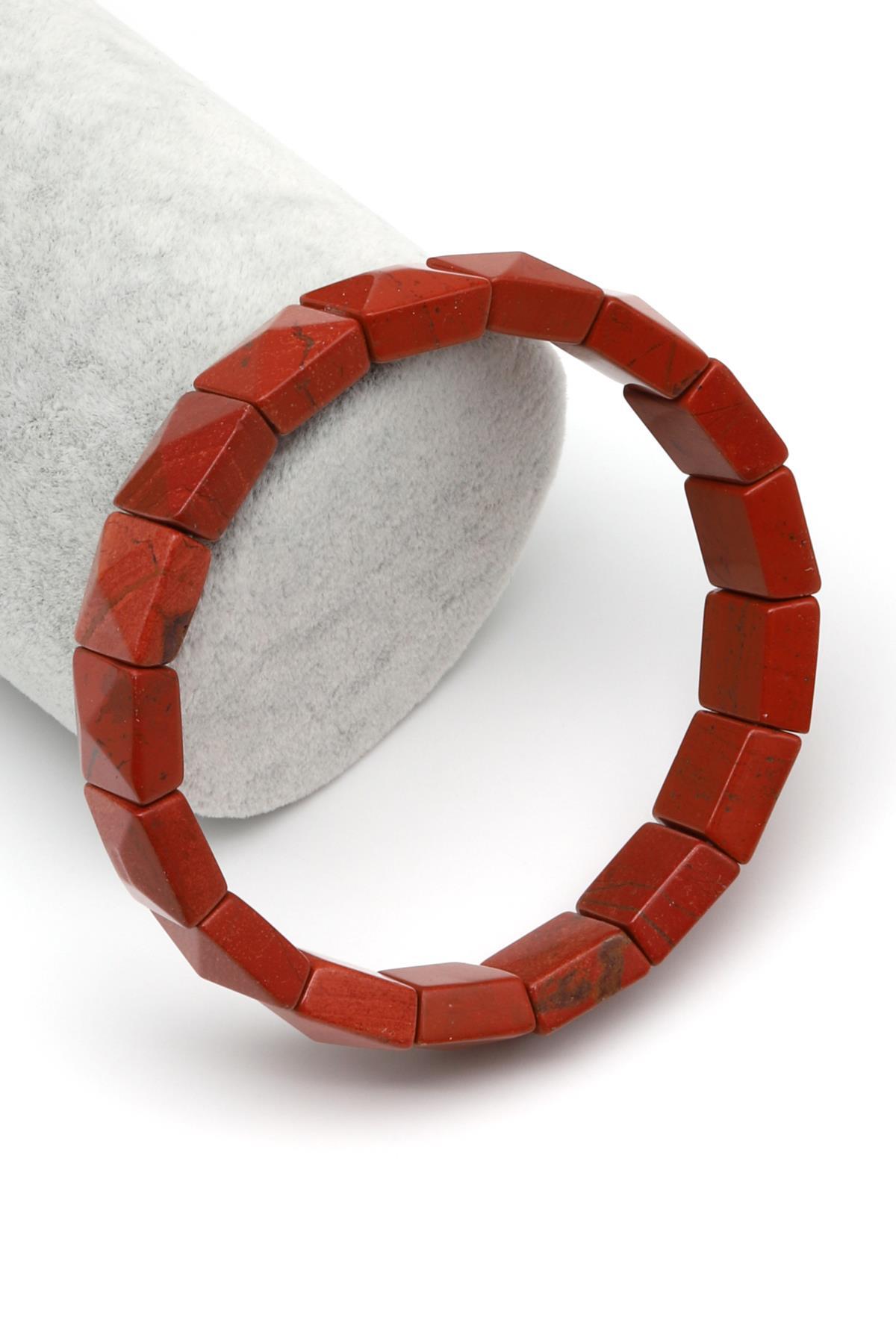 Jasper Doğal Taş Bileklik 12 x 12 mm Özel Kesim