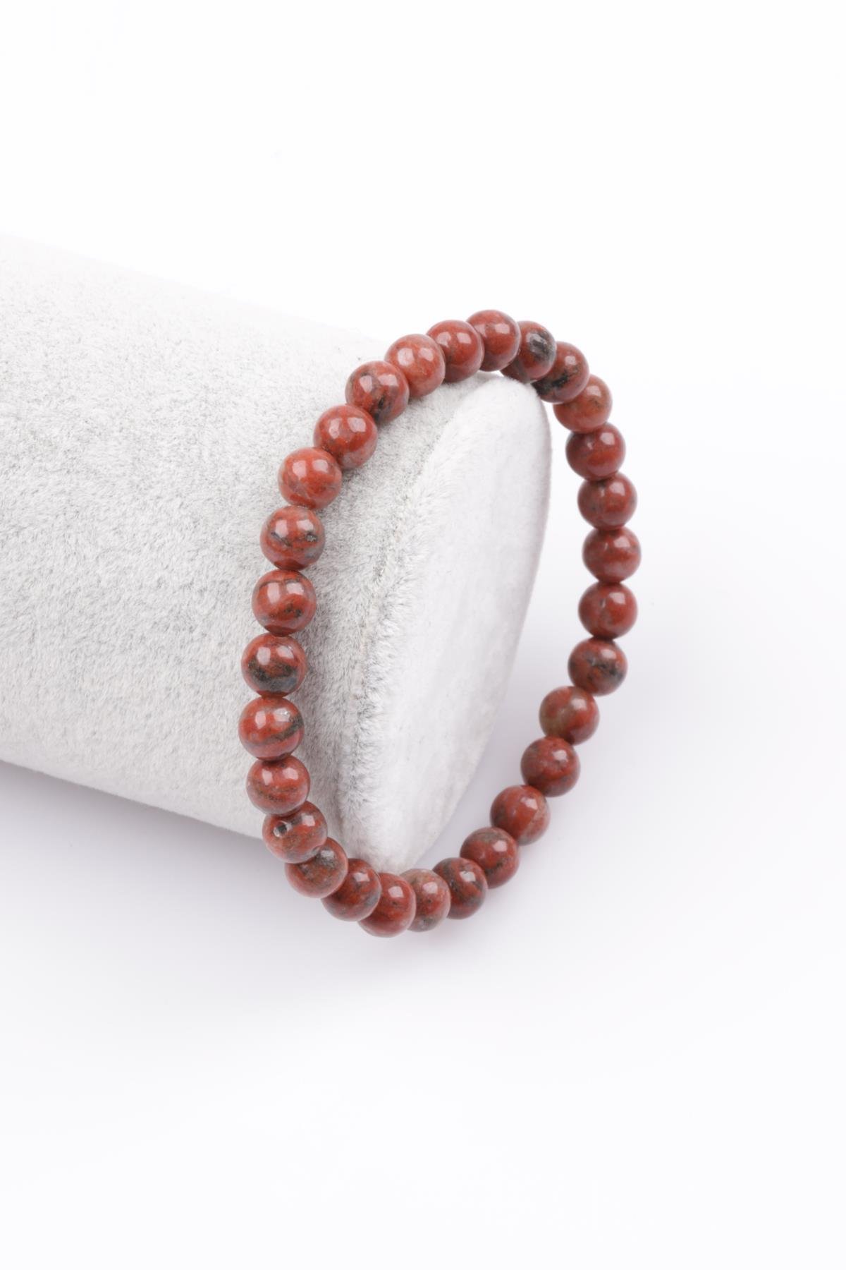 Jasper Doğal Taş Bileklik 6 mm Küre Kesim