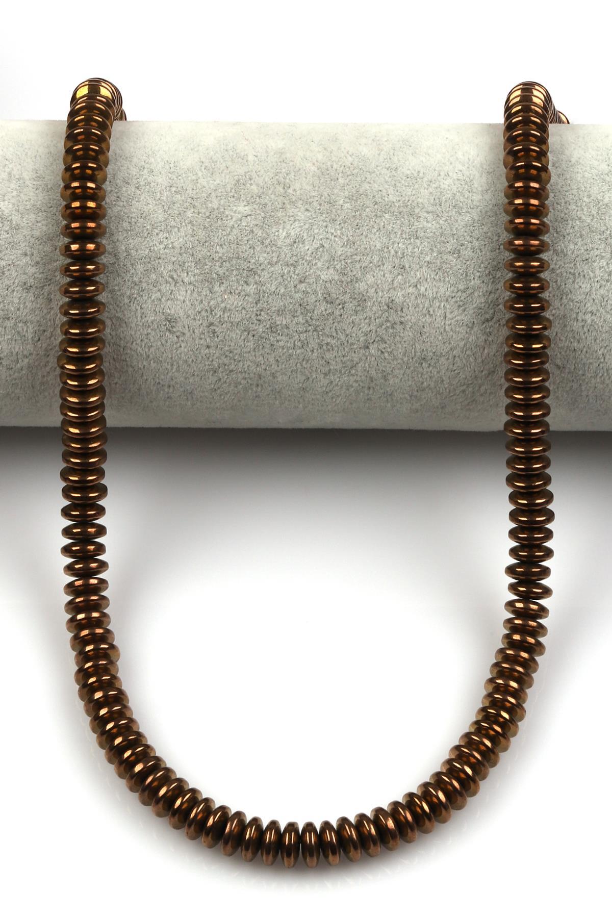 Kahverengi Renkli Hematit Dizi 3 x 8 mm Rondel Kesim