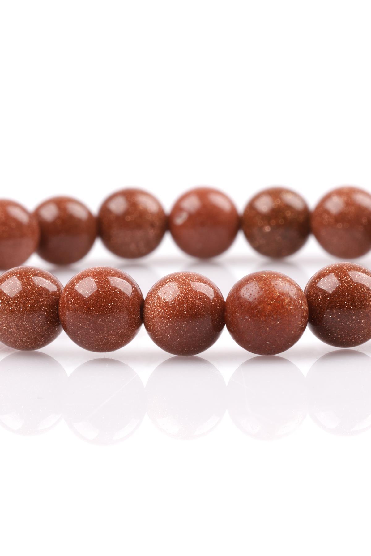 Kahverengi Yıldız Taşı Bileklik 8 mm Küre Kesim