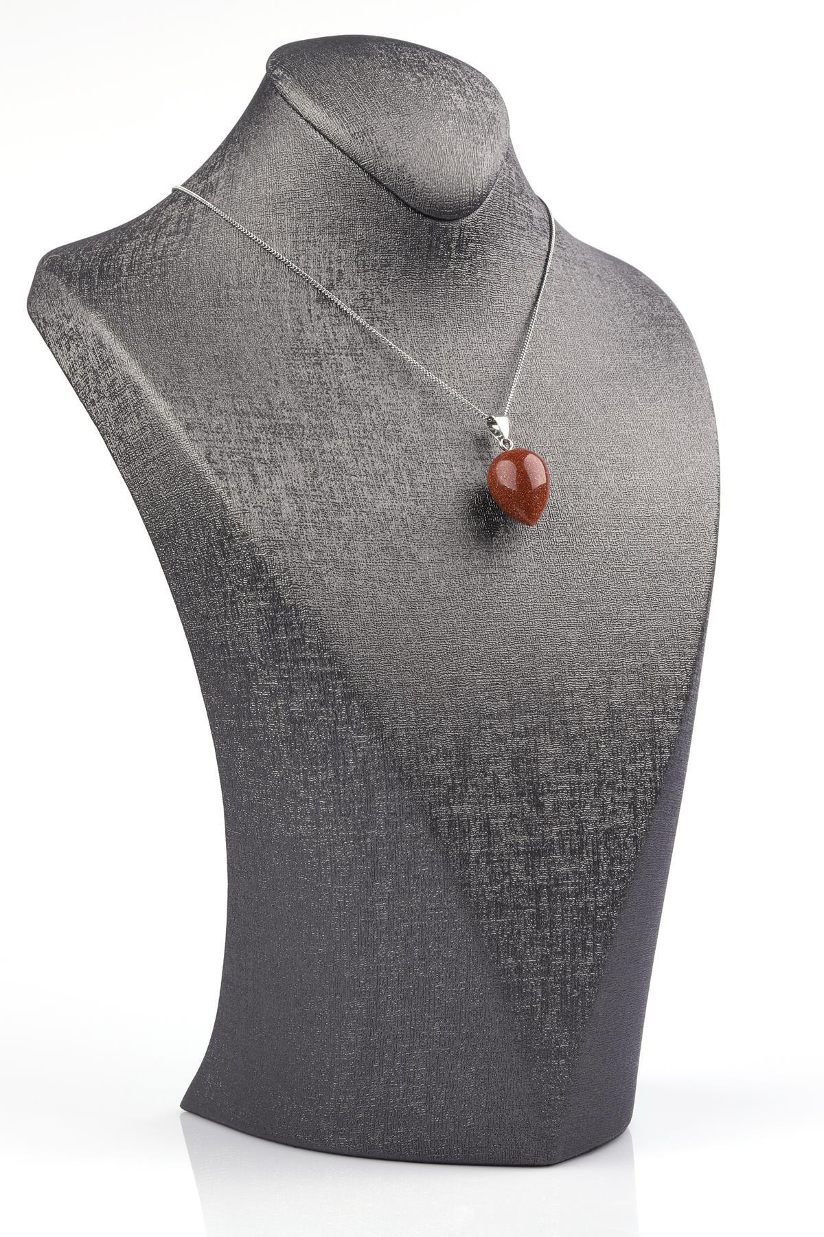 Kahverengi Yıldız Taşı Damla Model Kolye 