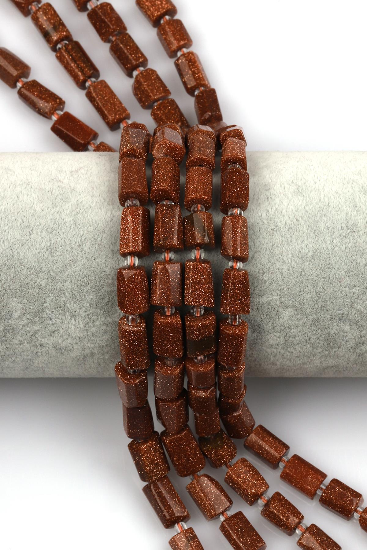 Kahverengi Yıldız Taşı Dizi 7 x 12 mm Boru Kesim