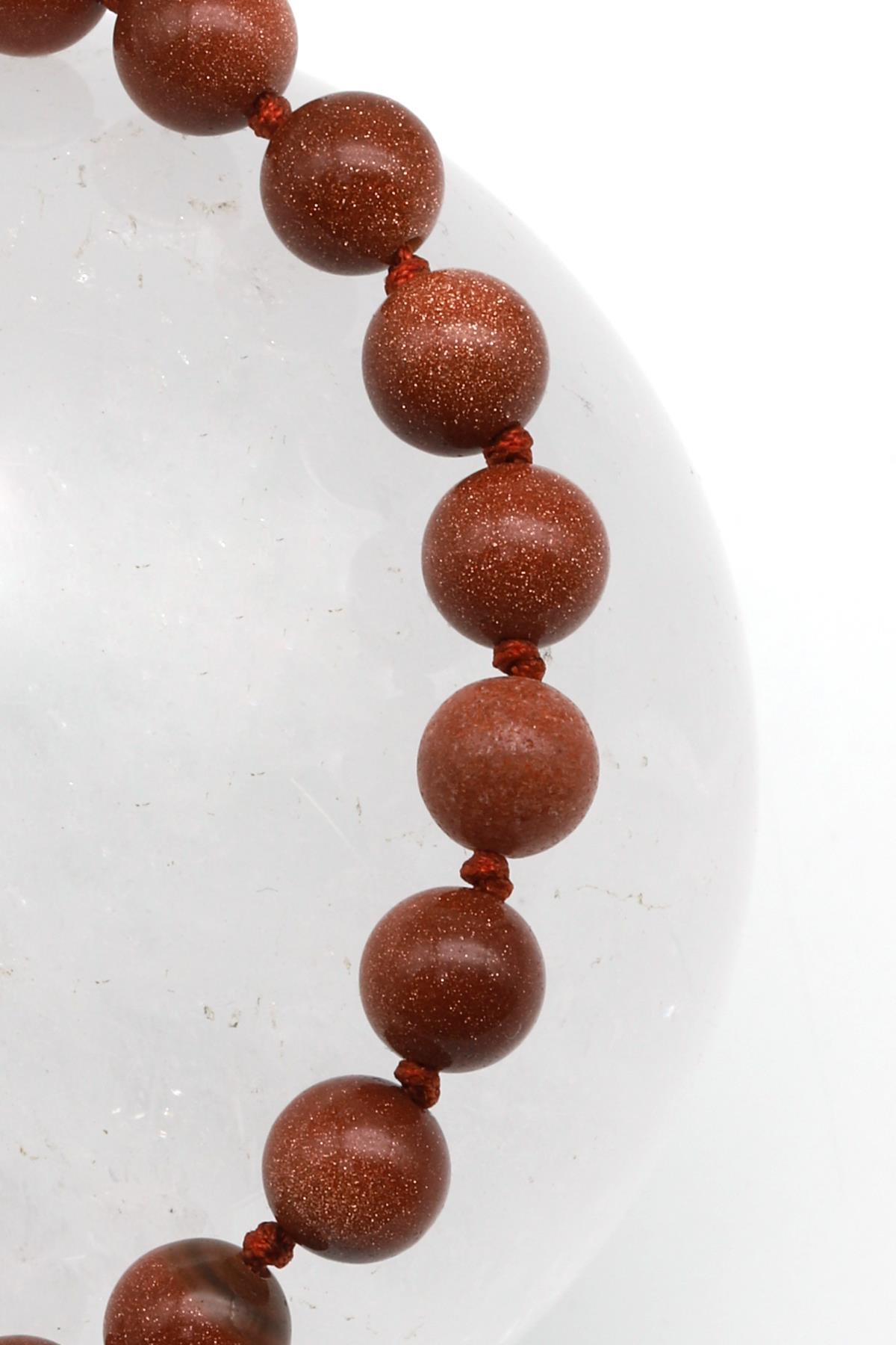 Kahverengi Yıldız Taşı Makrome Örme Bileklik