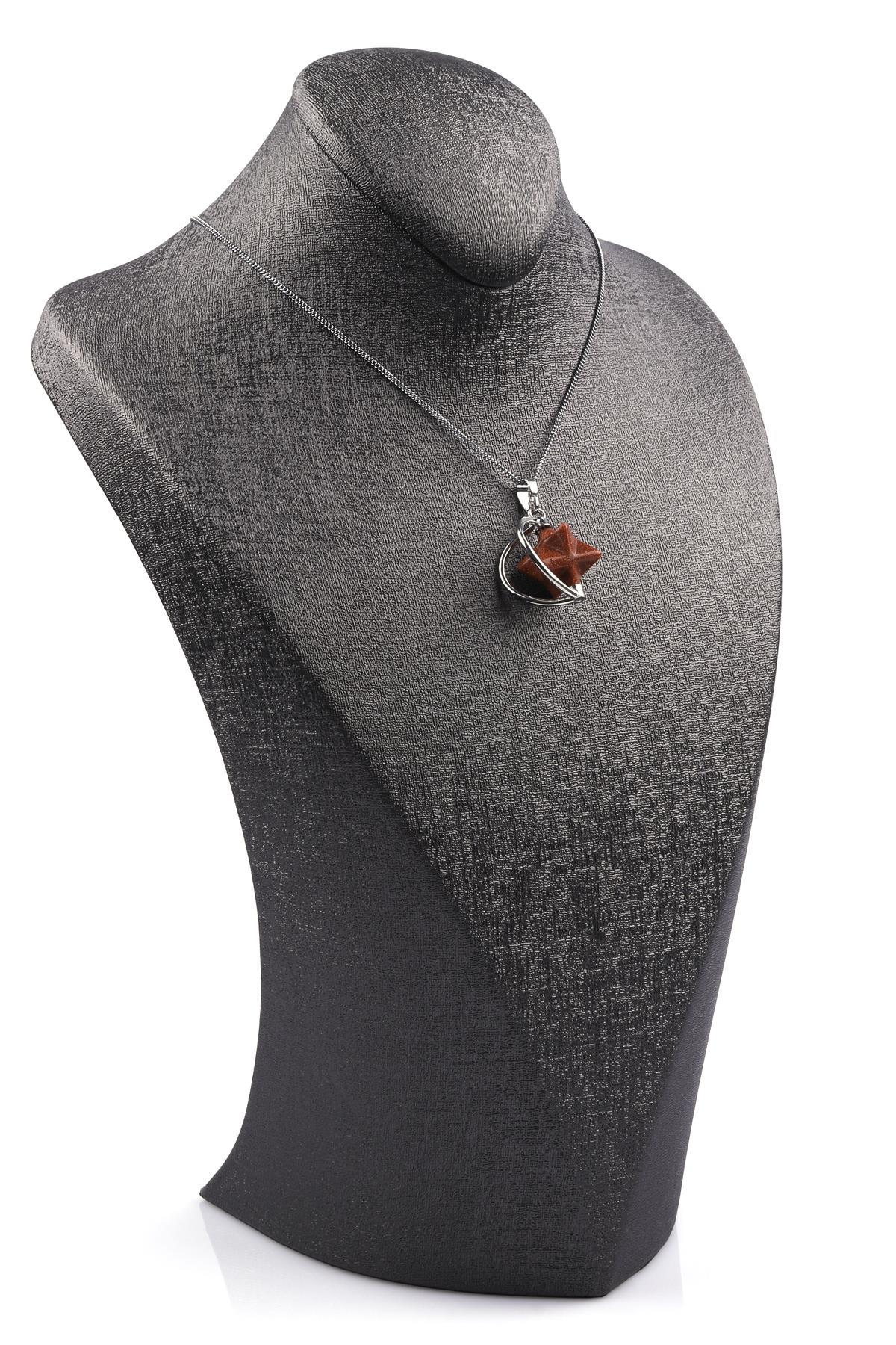 Kahverengi Yıldız Taşı Merkaba Kolye 