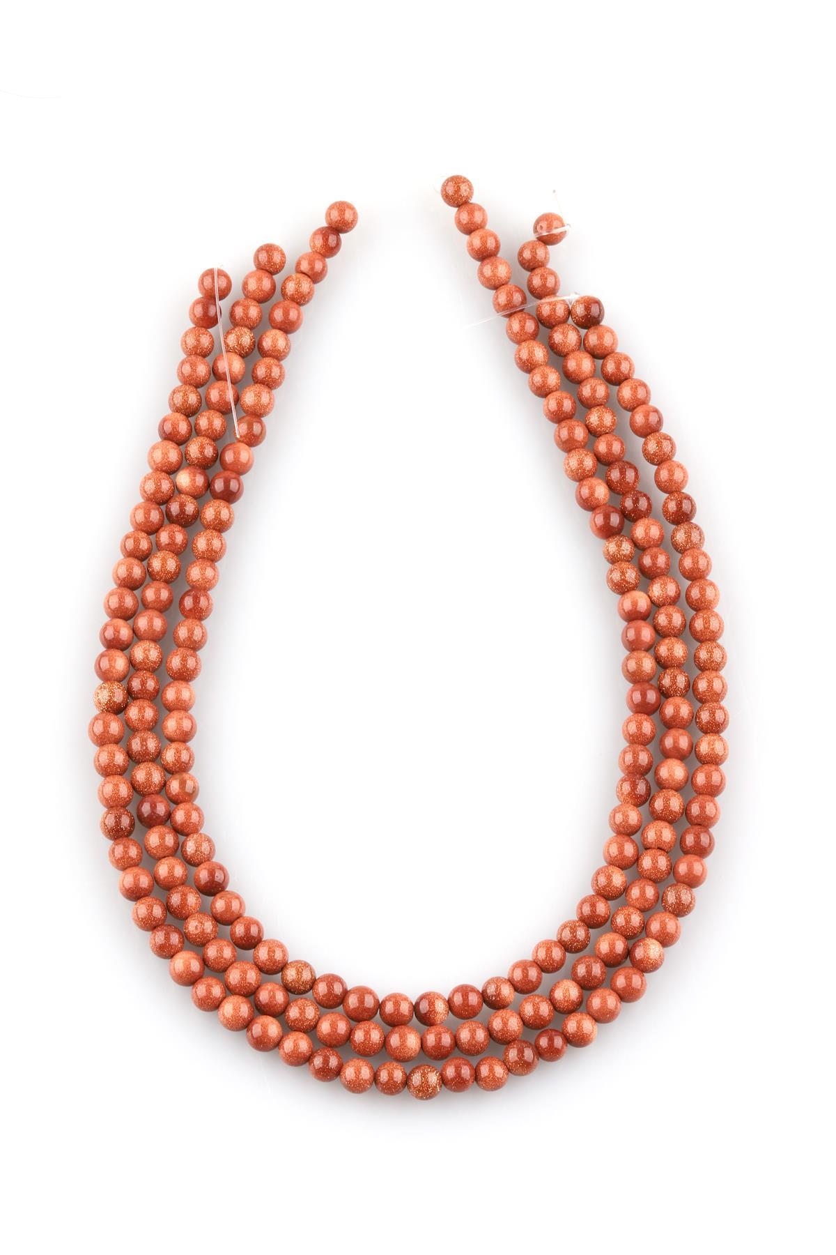 Kahverengi Yıldız Taşı Sentetik Taş Dizi 6 mm Küre Kesim