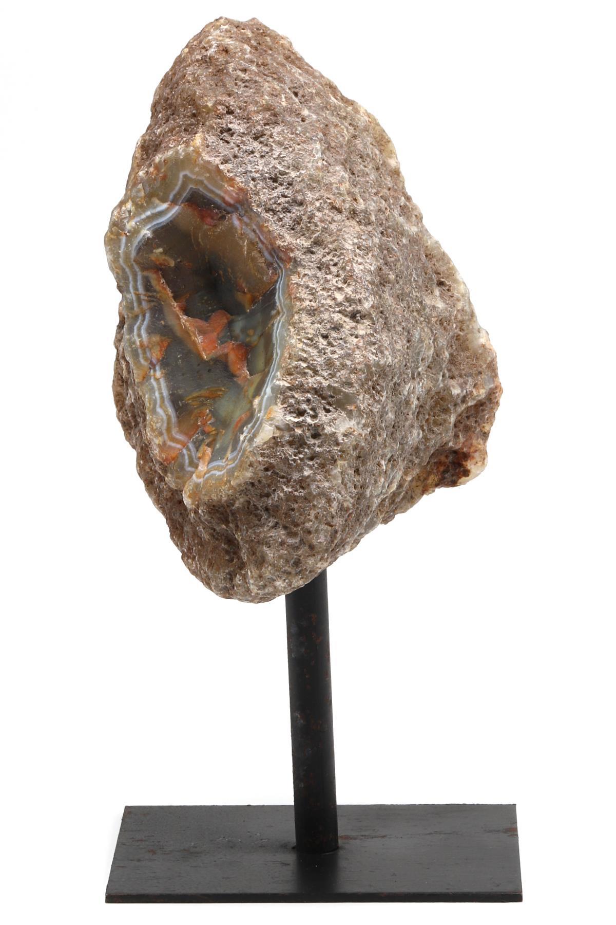 Kalsedon-Akik-Druze Doğal Taş Standlı Ham Parça