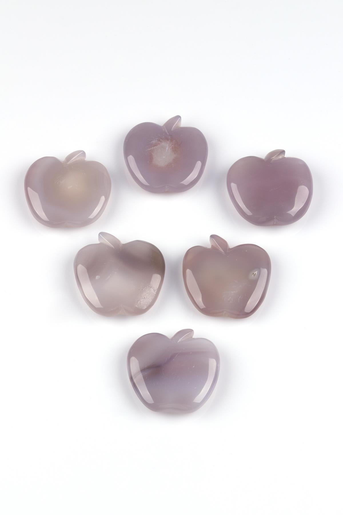 Kalsedon Doğal Taş Elma Şeklinde Parça