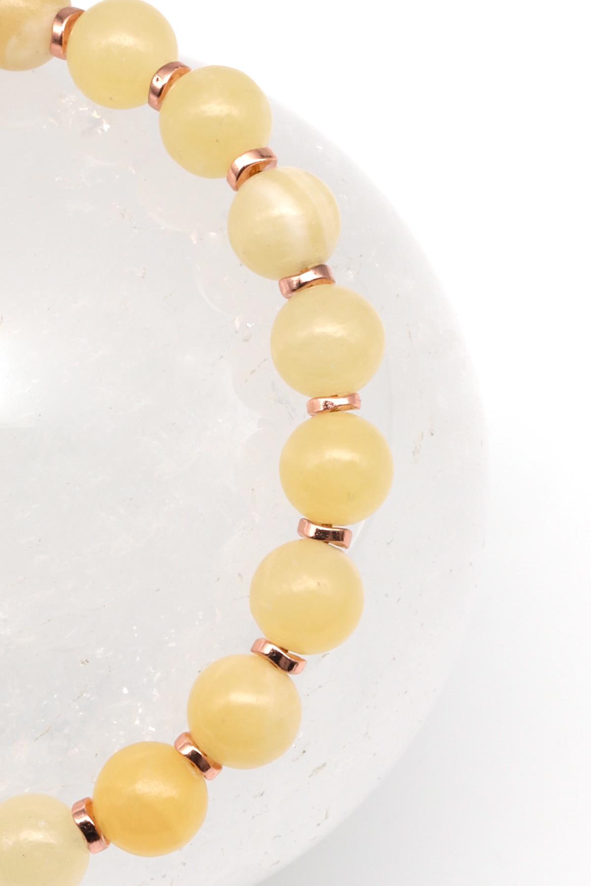 Kalsit Doğal Taş Makrome Örme Bileklik