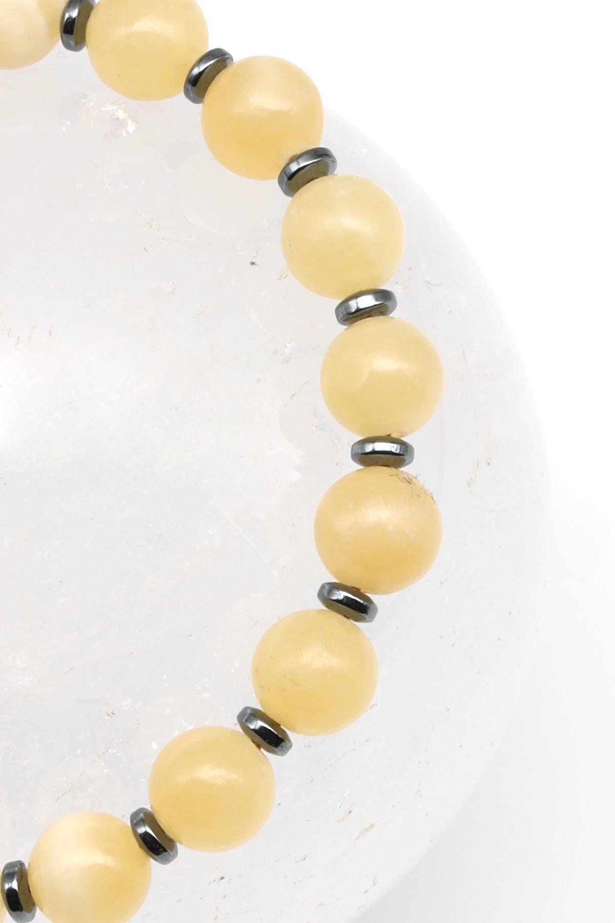 Kalsit Doğal Taş Makrome Örme Bileklik