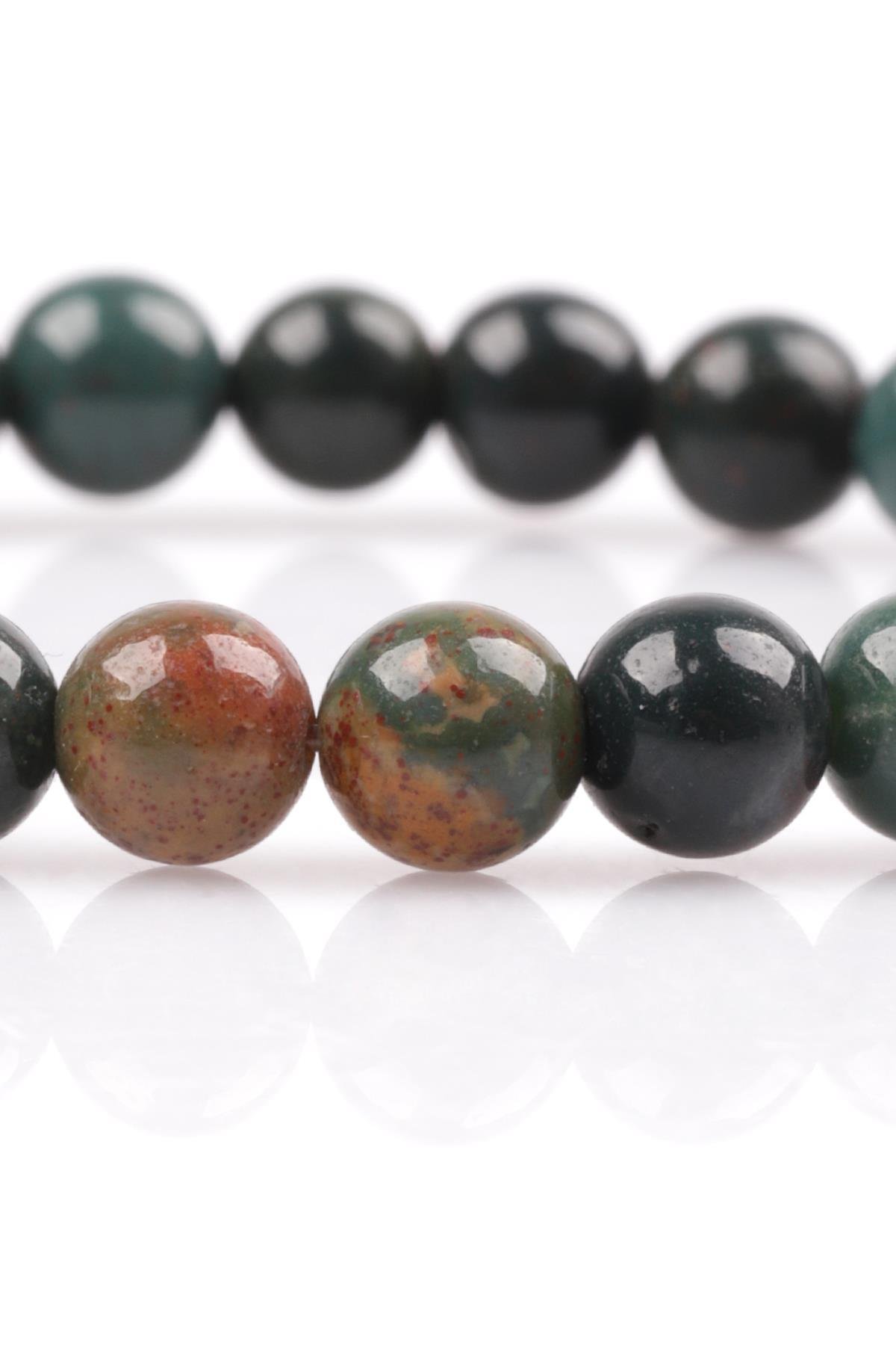 Kan Taşı Doğal Taş Bileklik 6 mm Küre Kesim