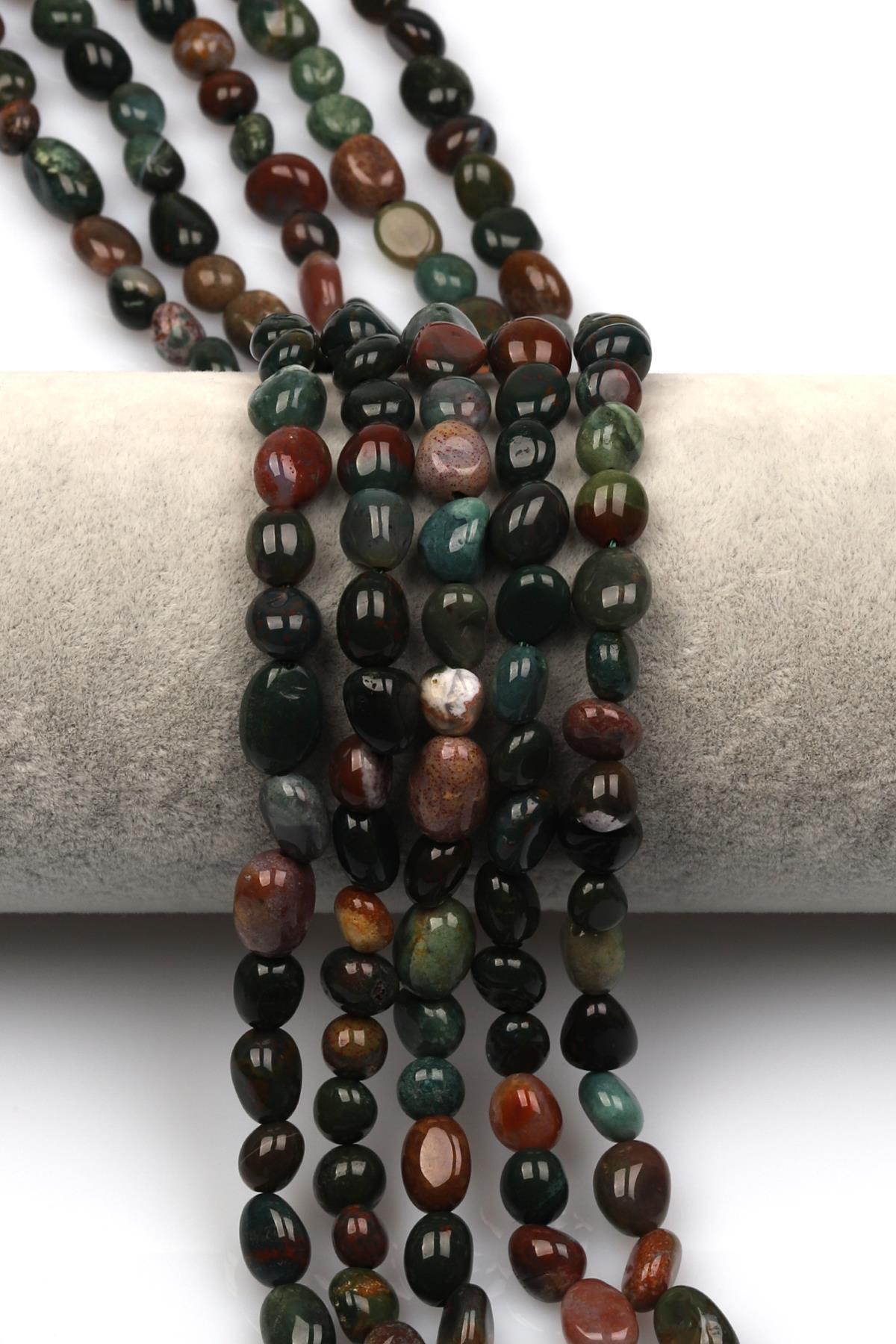 Kan Taşı Doğal Taş Dizi 6 x 8 mm Mercimek Kesim