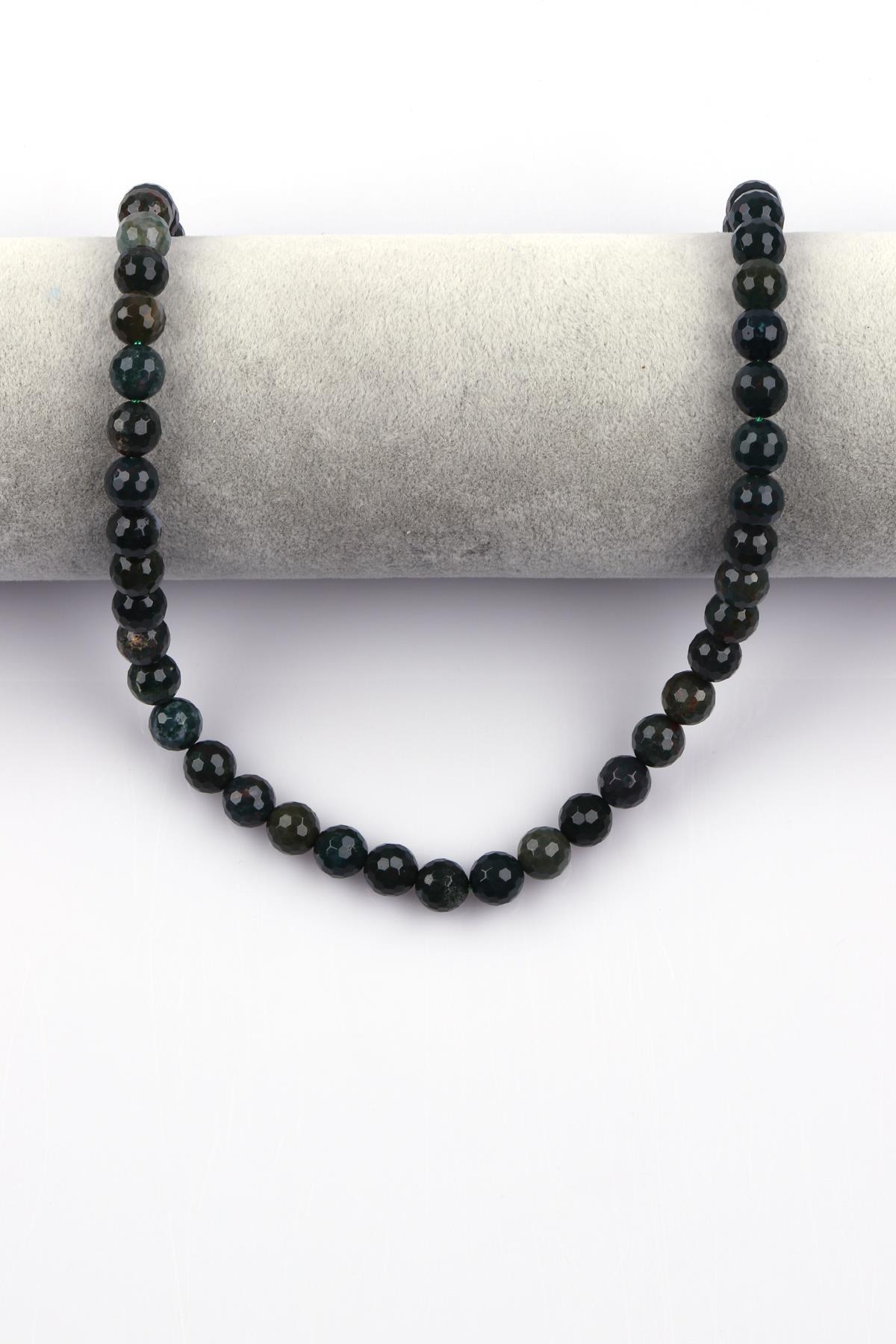 Kan Taşı Doğal Taş Dizi 8 mm Fasetli Küre Kesim