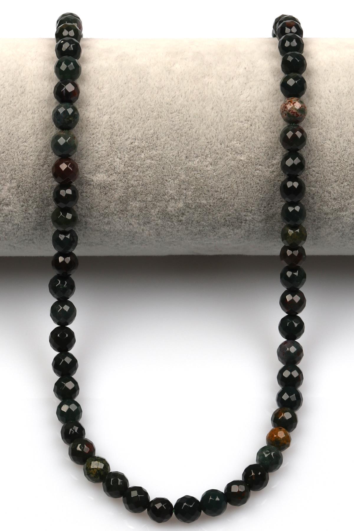 Kan Taşı Doğaltaş Dizi 6 mm Fasetli Küre Kesim