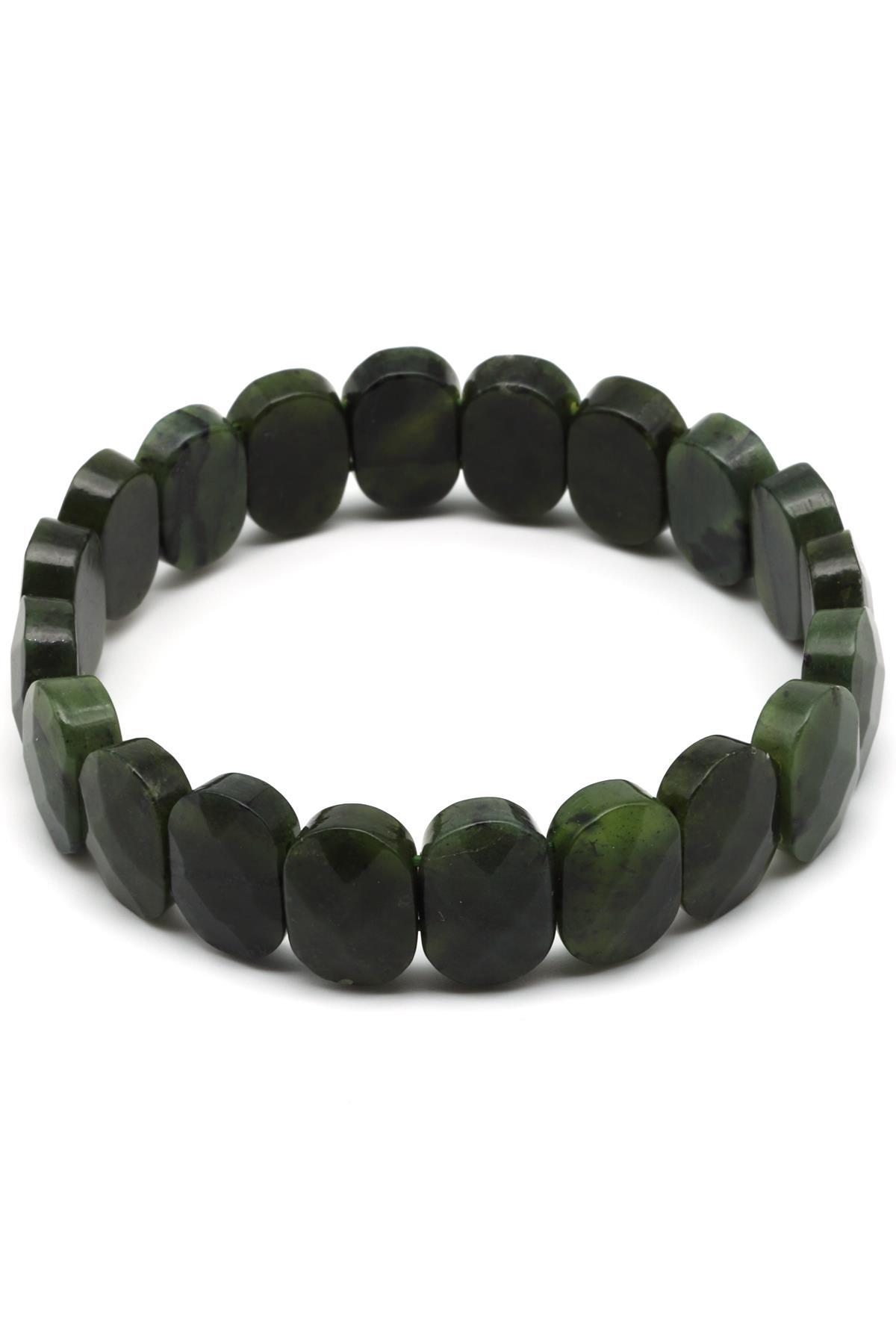 Kanada Yeşim Doğal Taş Bileklik 10 x 14 mm Özel Kesim