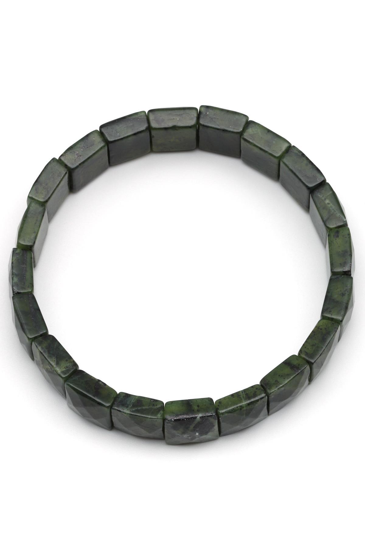 Kanada Yeşim Doğal Taş Bileklik 10 x 12 mm Özel Kesim