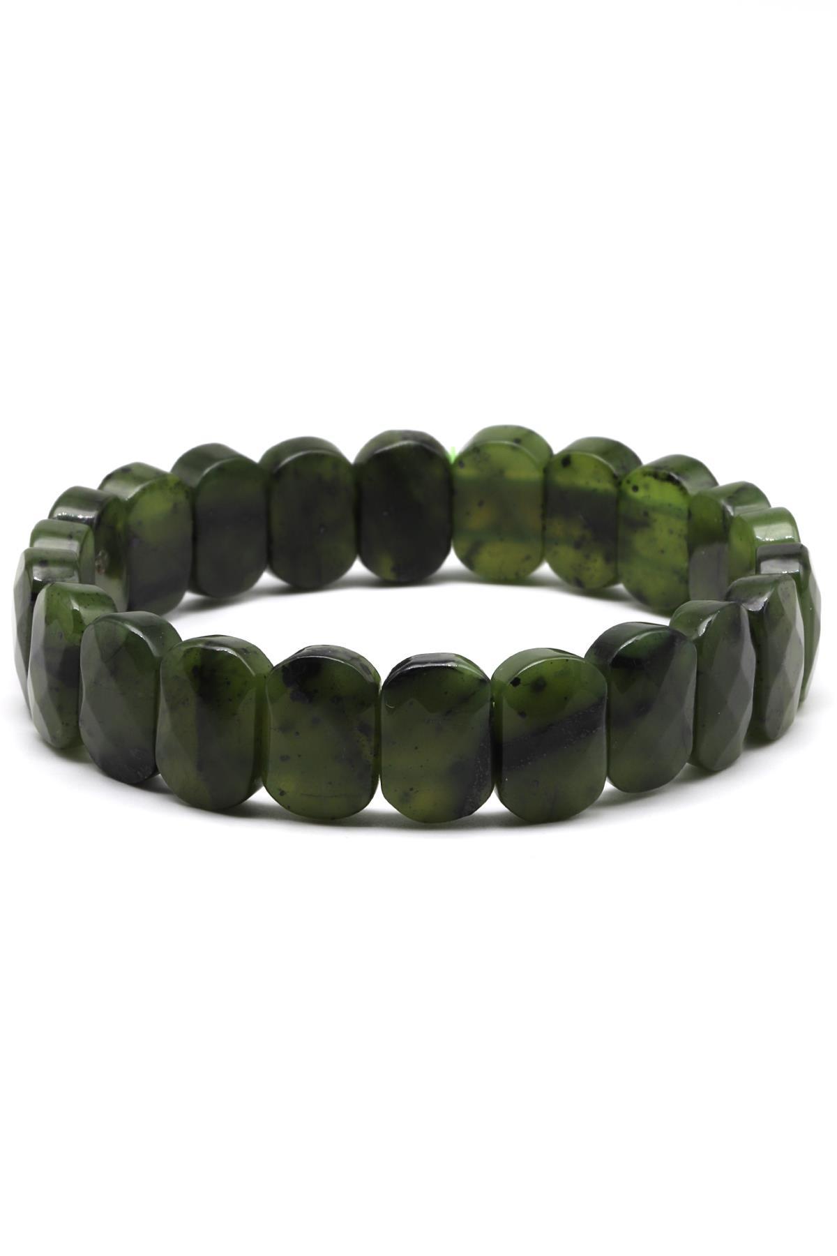 Kanada Yeşim Doğal Taş Bileklik 9 x 14 mm Özel Kesim