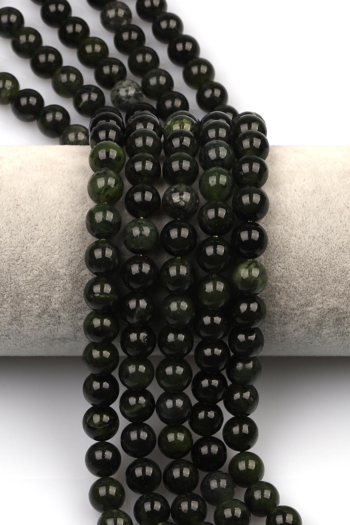 Kanada Yeşim Doğal Taş Dizi 8 mm Küre Kesim