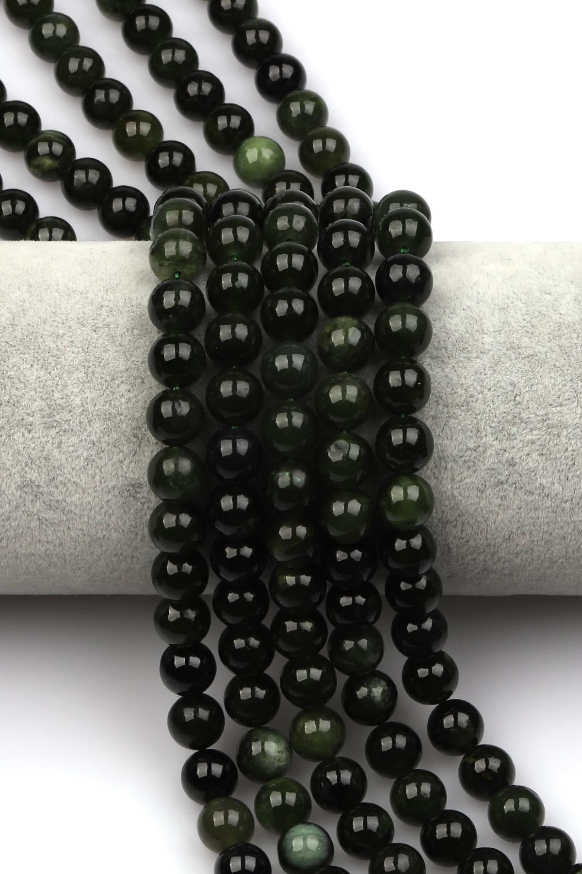 Kanada Yeşim Doğal Taş Dizi 8 mm Küre Kesim