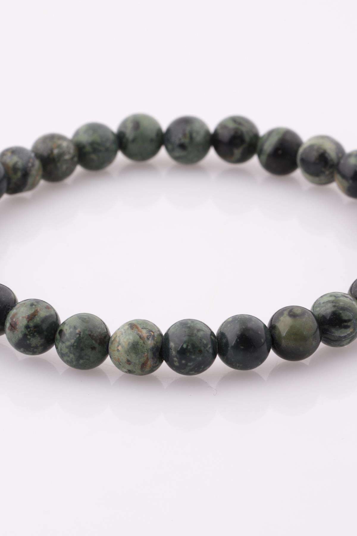 Kanbaba Jasper Doğal Taş Bileklik 6 mm Küre Kesim