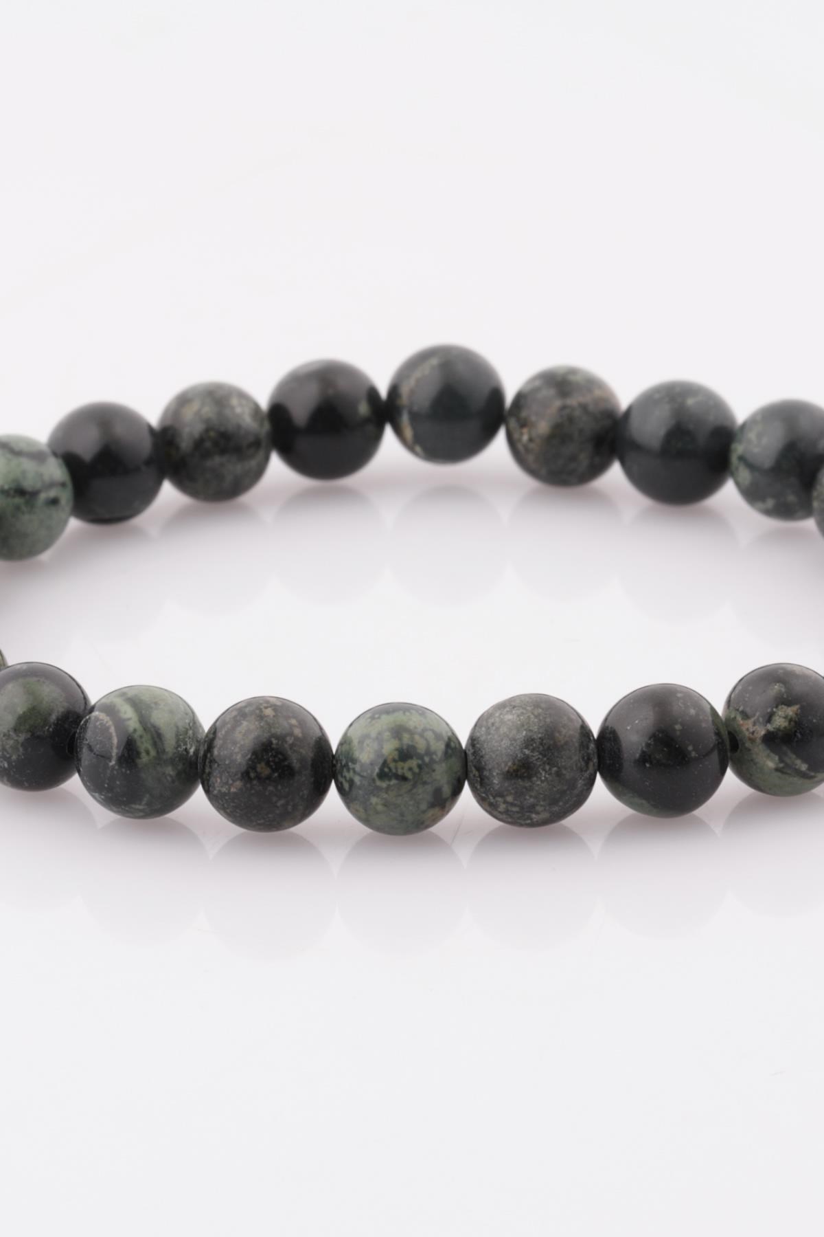 Kanbaba Jasper Doğal Taş Bileklik 8 mm Küre Kesim