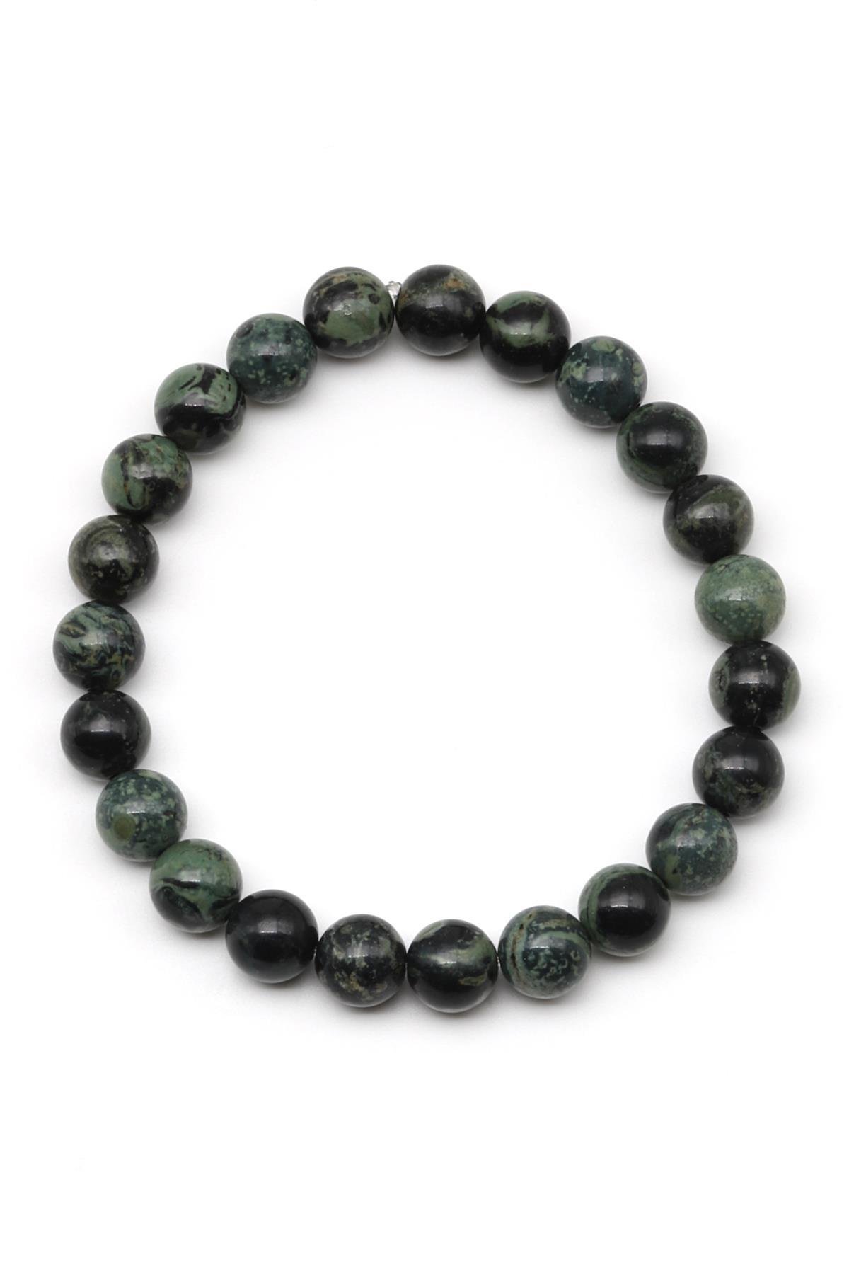Kanbaba Jasper Doğal Taş Bileklik 8 mm Küre Kesim