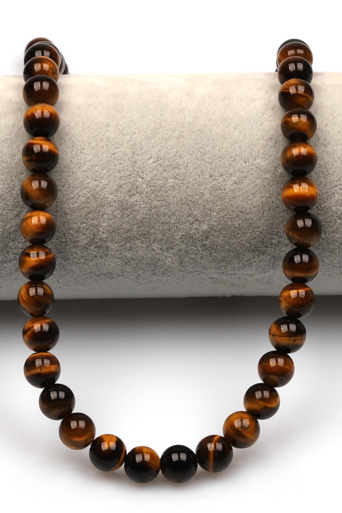 Kaplan Gözü (A Kalite) Doğal Taş Dizi 8 mm Küre Kesim