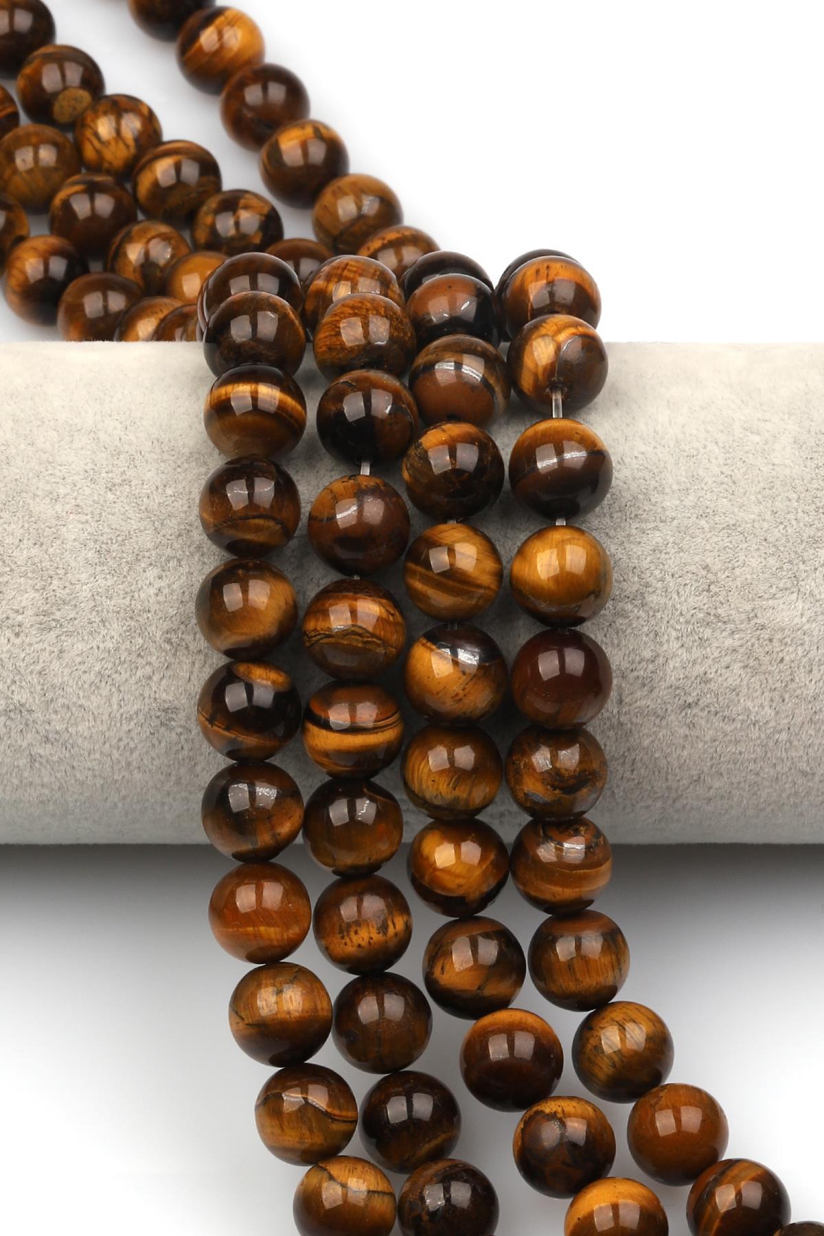 Kaplan Gözü (AB+ Kalite) Doğaltaş Dizi 10 mm Küre Kesim