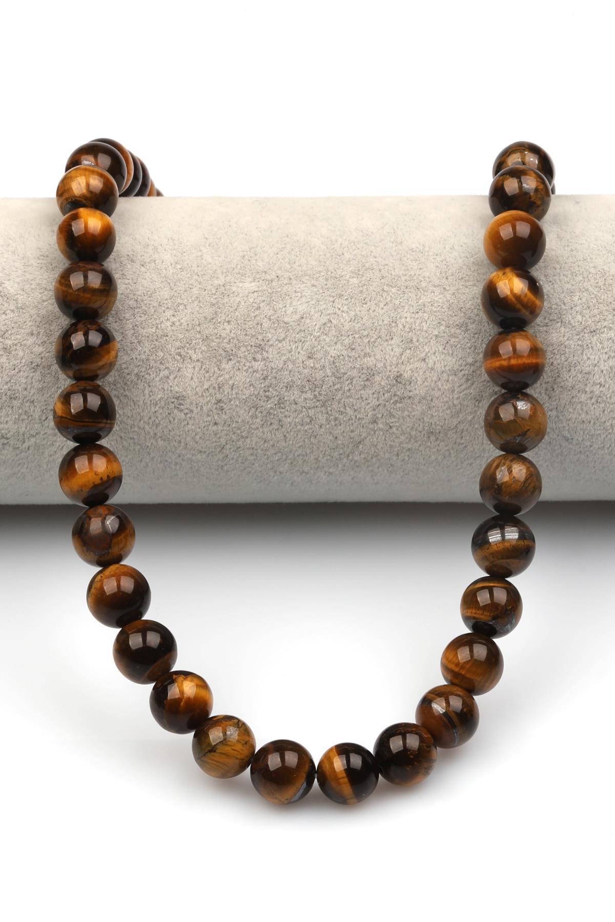 Kaplan Gözü (AB+ Kalite) Doğaltaş Dizi 10 mm Küre Kesim