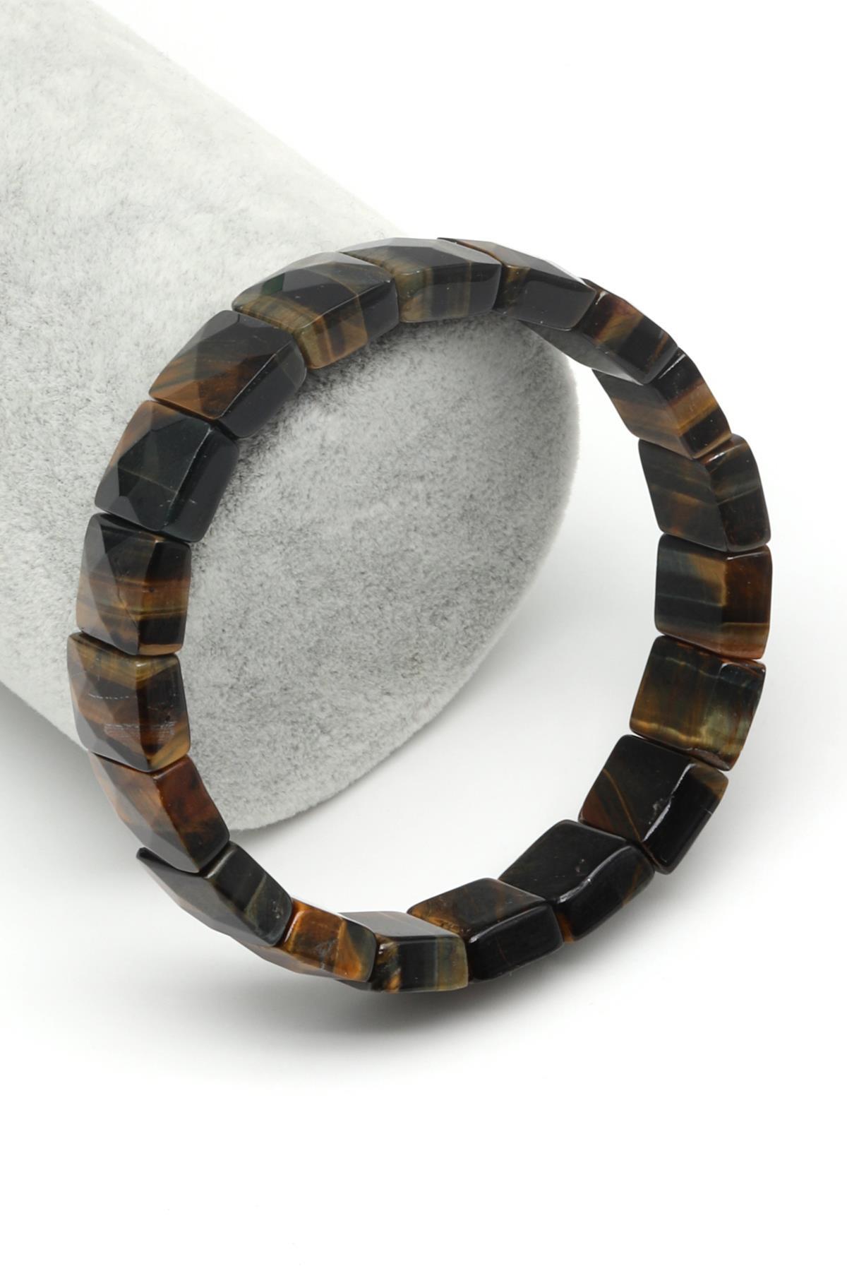 Kaplan Gözü Doğal Taş Bileklik 10 x 12 mm Özel Kesim