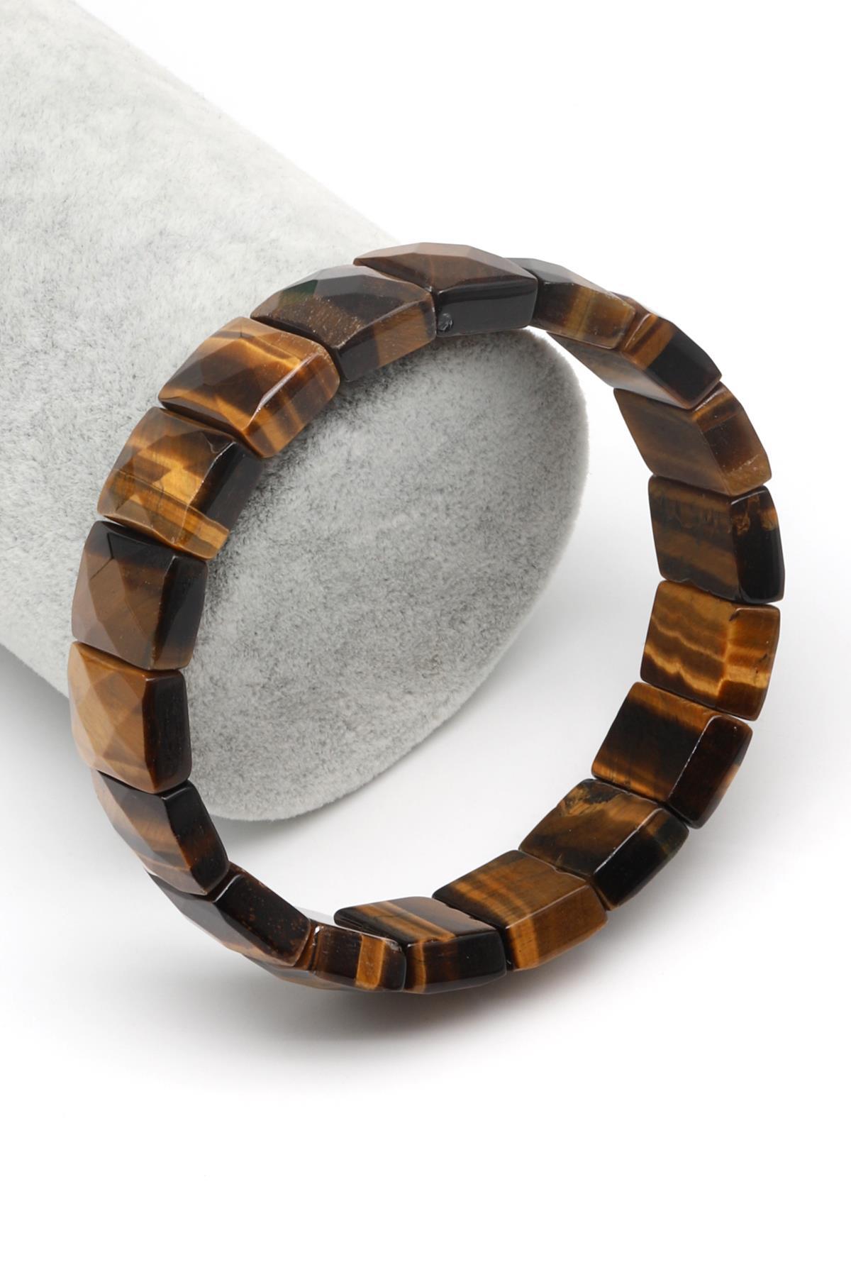 Kaplan Gözü Doğal Taş Bileklik 10 x 14 mm Özel Kesim