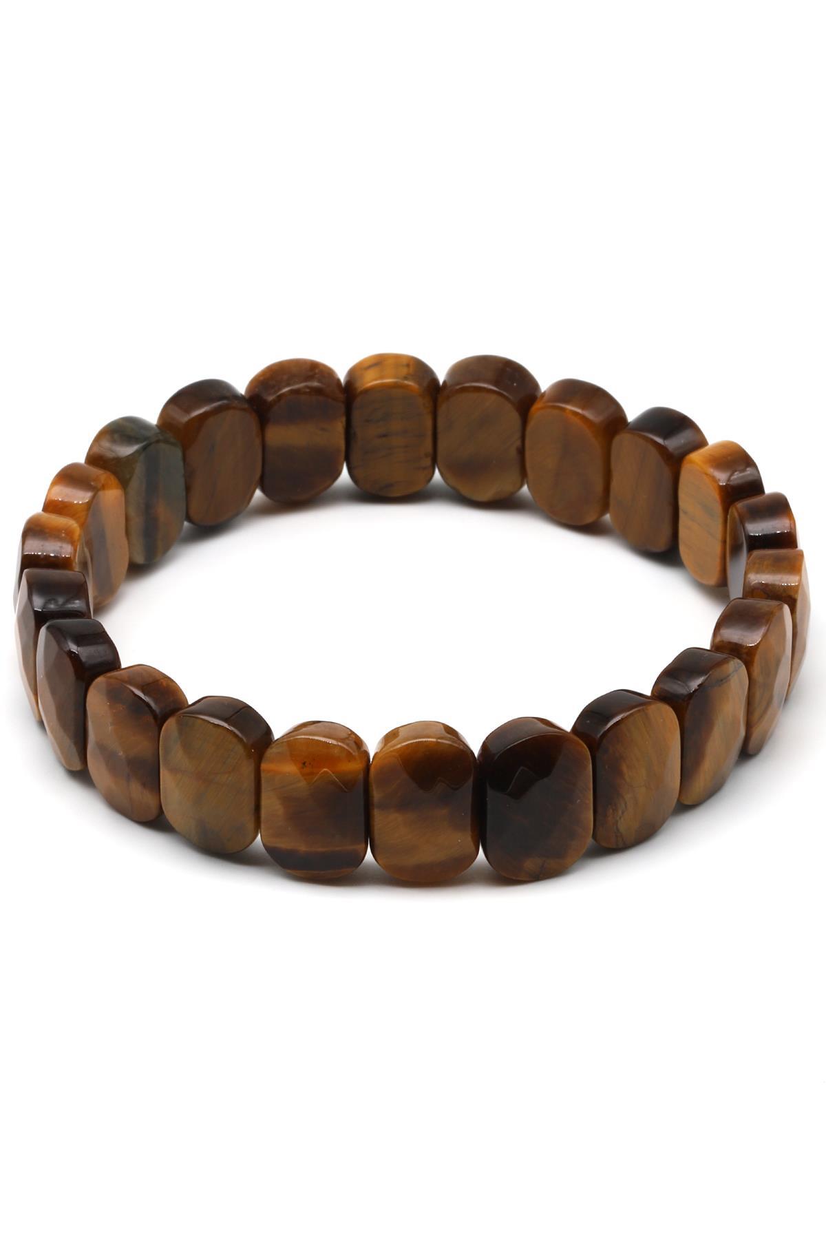 Kaplan Gözü Doğal Taş Bileklik 10 x 14 mm Özel Kesim