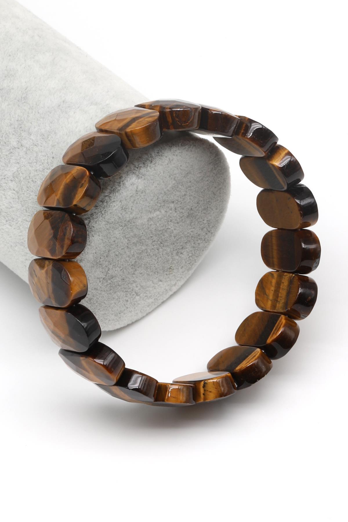 Kaplan Gözü Doğal Taş Bileklik 10 x 19 mm Özel Kesim