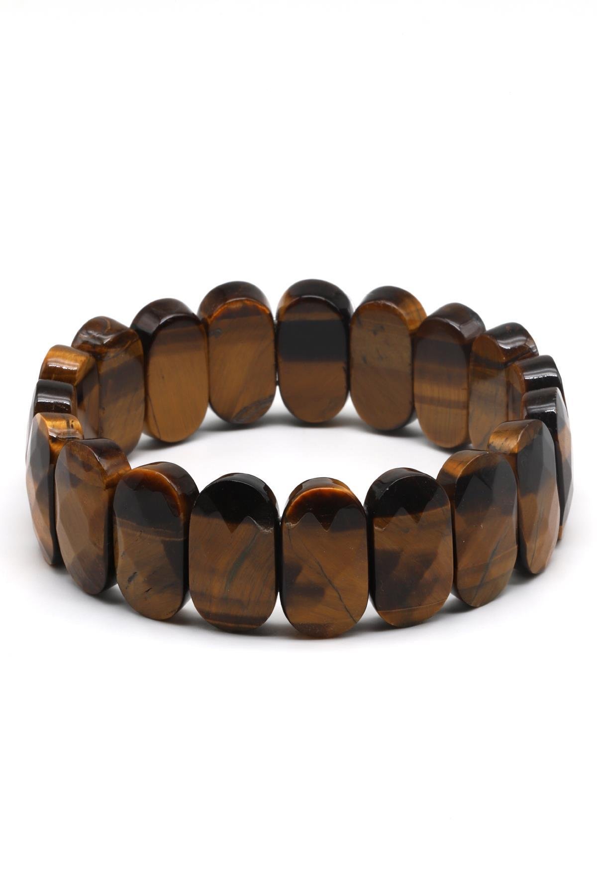 Kaplan Gözü Doğal Taş Bileklik 10 x 19 mm Özel Kesim