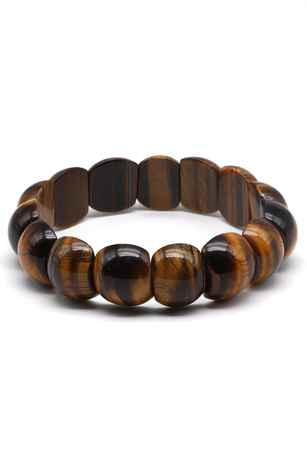 Kaplan Gözü Doğal Taş Bileklik 14 x 17 mm Özel Kesim