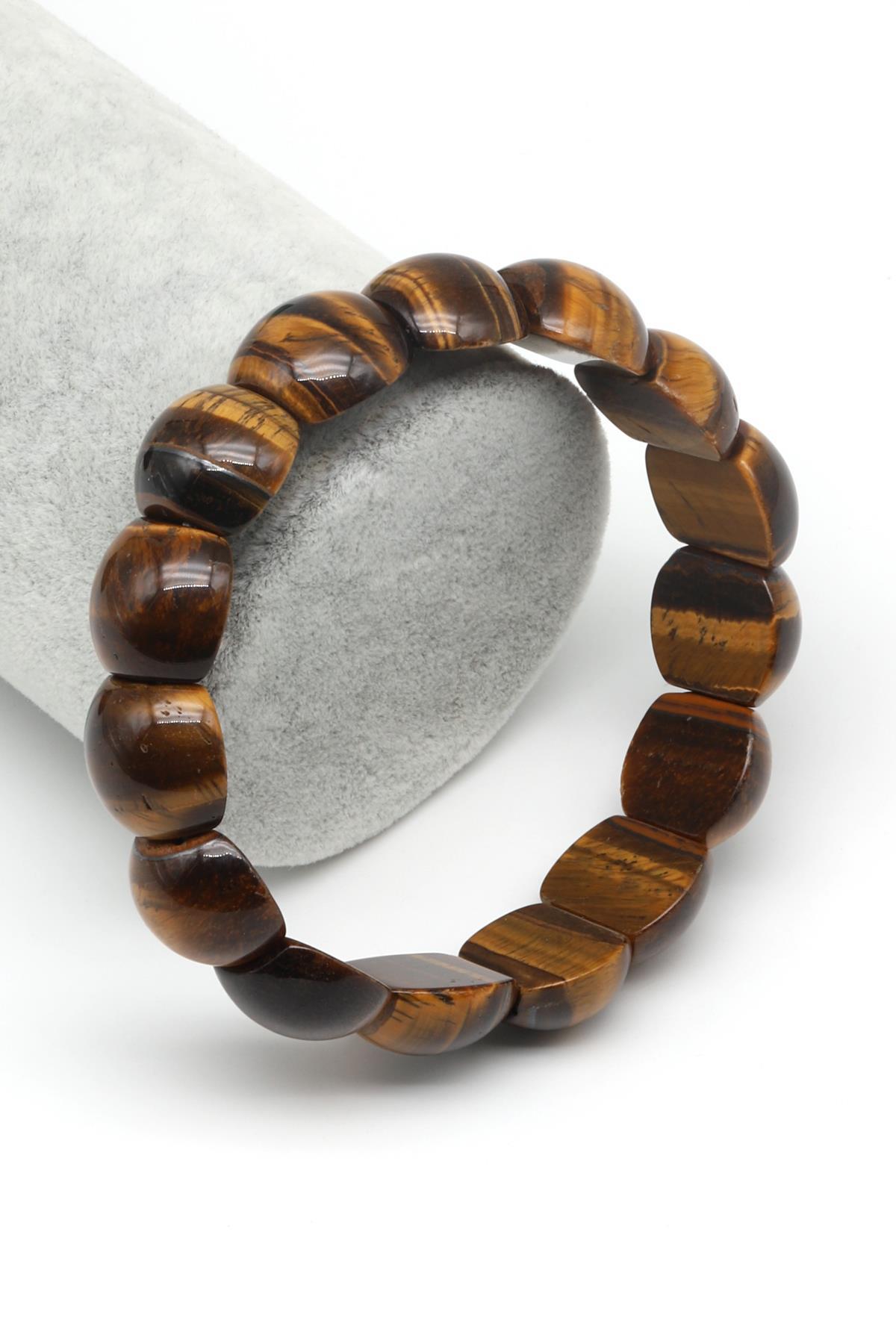 Kaplan Gözü Doğal Taş Bileklik 14 x 17 mm Özel Kesim