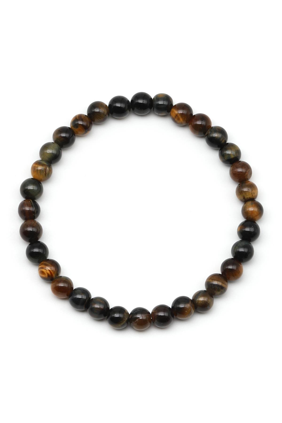 Kaplan Gözü Doğal Taş Bileklik 6 mm Küre Kesim