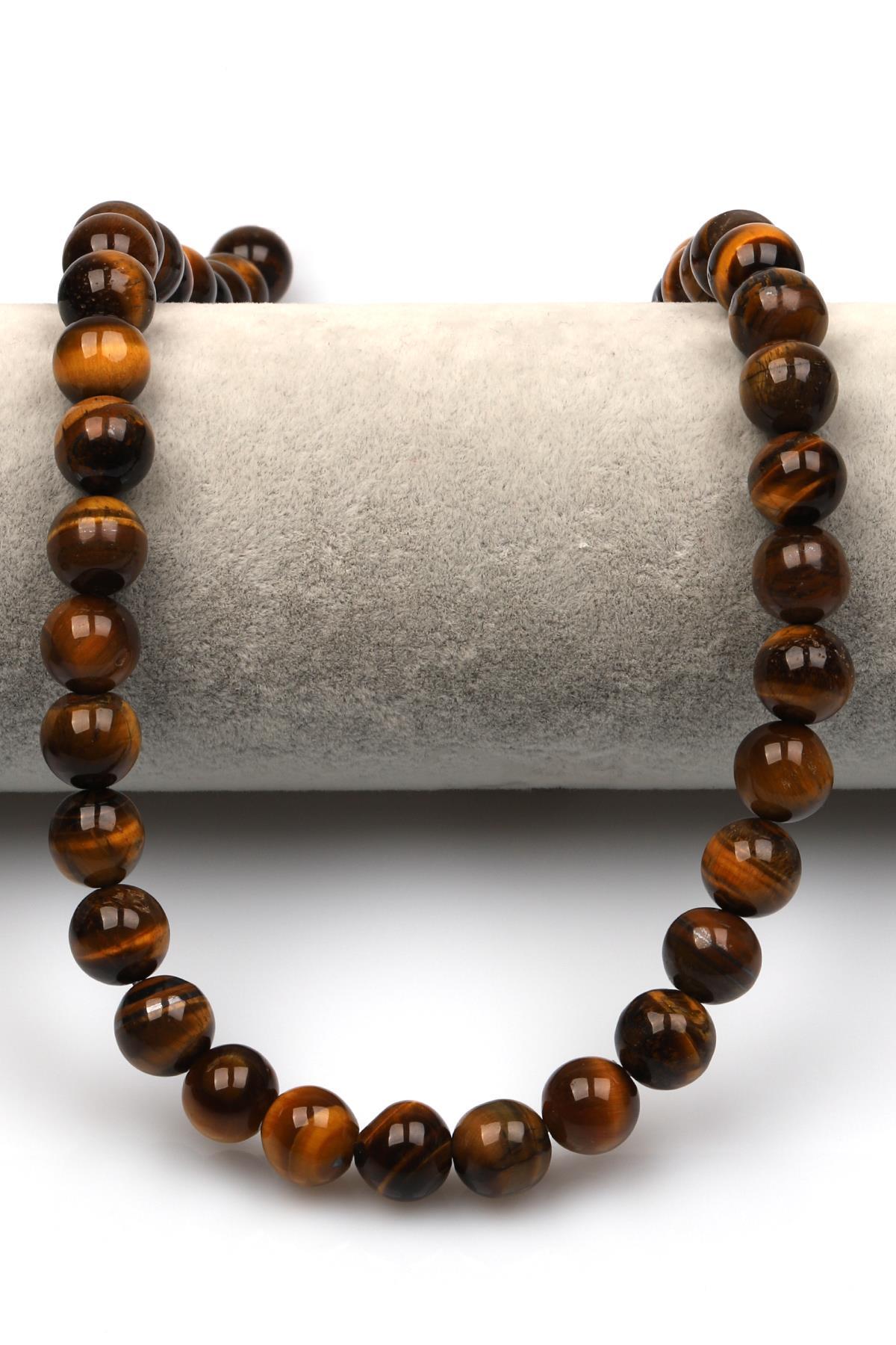 Kaplan Gözü Doğal Taş Dizi 10 mm Küre Kesim