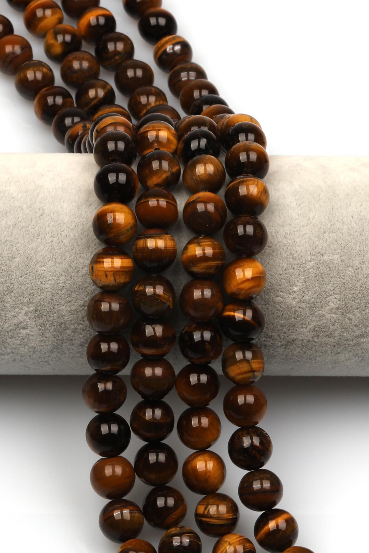 Kaplan Gözü Doğal Taş Dizi 10 mm Küre Kesim