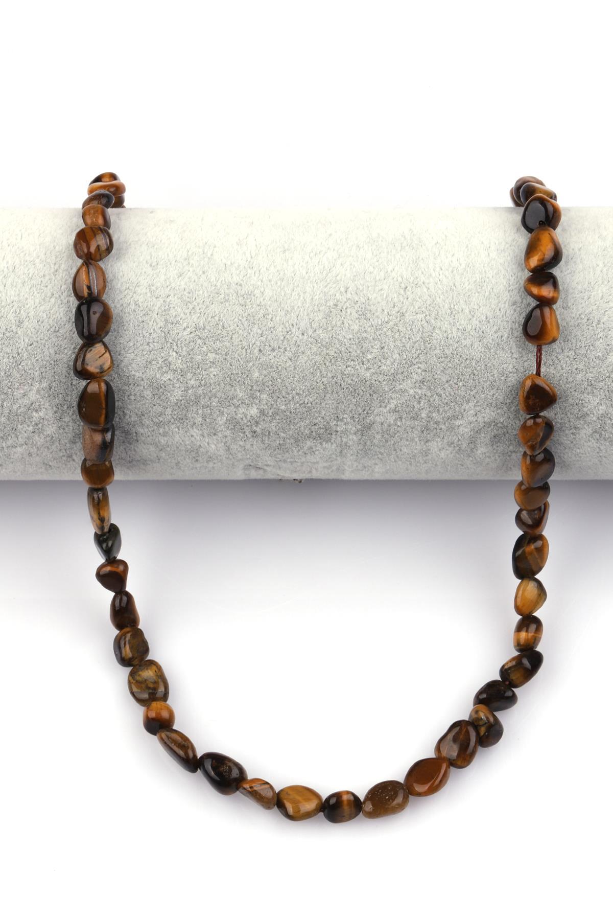 Kaplan Gözü Doğal Taş Dizi 5 x 10 mm Mercimek Kesim